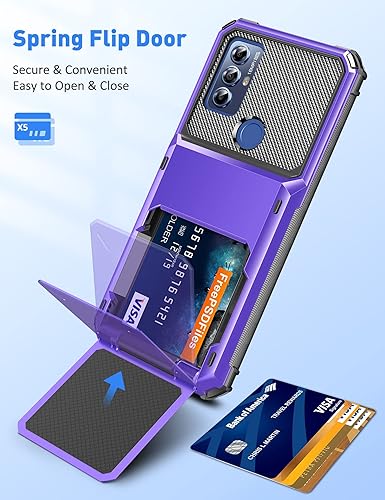 Miniatura 2 de COOYA Funda para Moto G Play 2023 con 5 tarjeteros para tarjetas de crédito, ranura para identificación, funda con tapa para G Play 2023, bolsillo