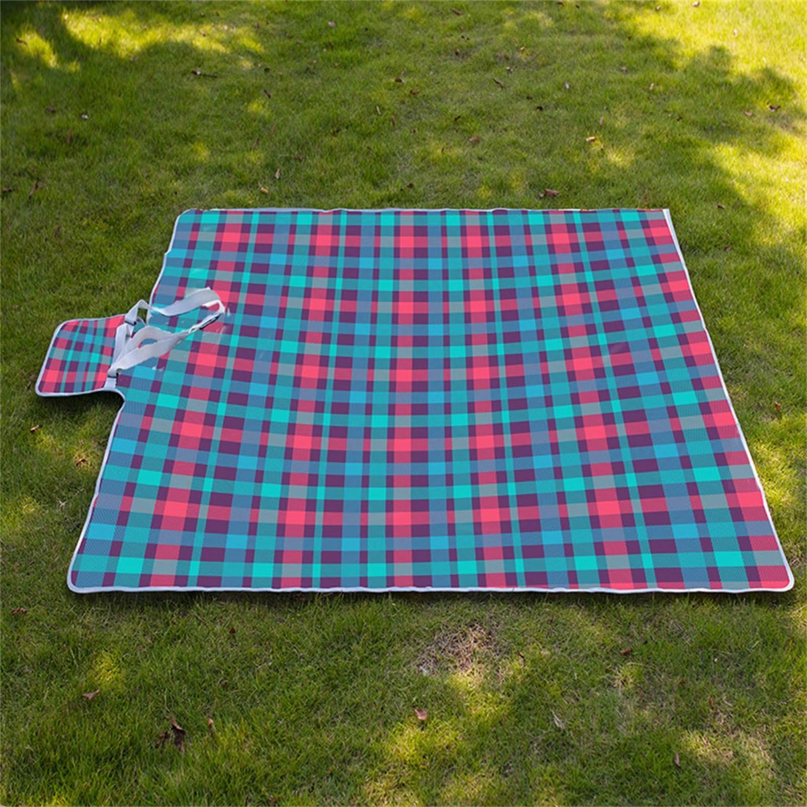 SWANEW Coperta Da Picnic Da Campeggio Pieghevole Impermeabile 200 X 200 Cm Con Maniglia Nera 84258468