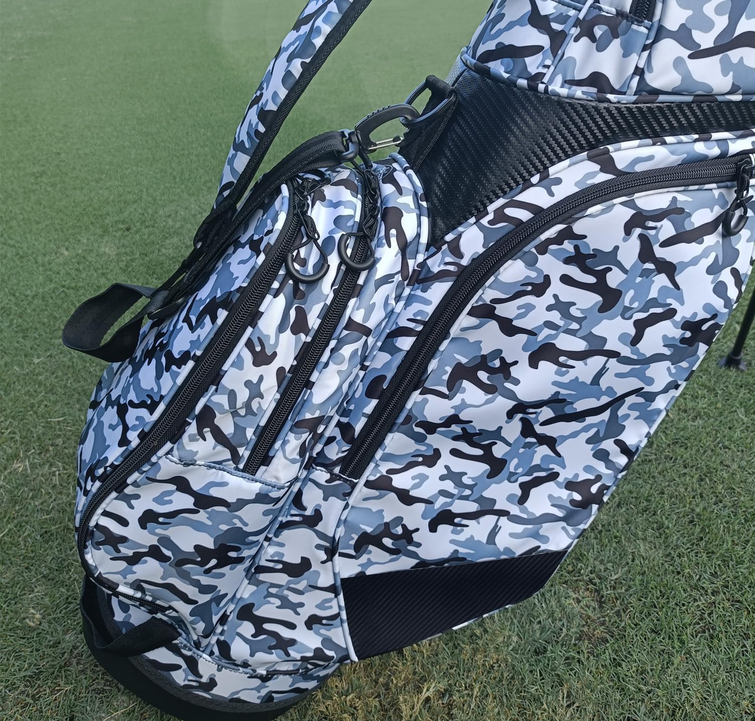 Sunday Golf Bag with Strap & Stand, Lightweight Golf Stand Bags with Rain Cover/5 Zippered Pockets/Golf Ball Holder, Golf Club Bag with 5-Way Divider Top Holds 14 Clubs for Men Women