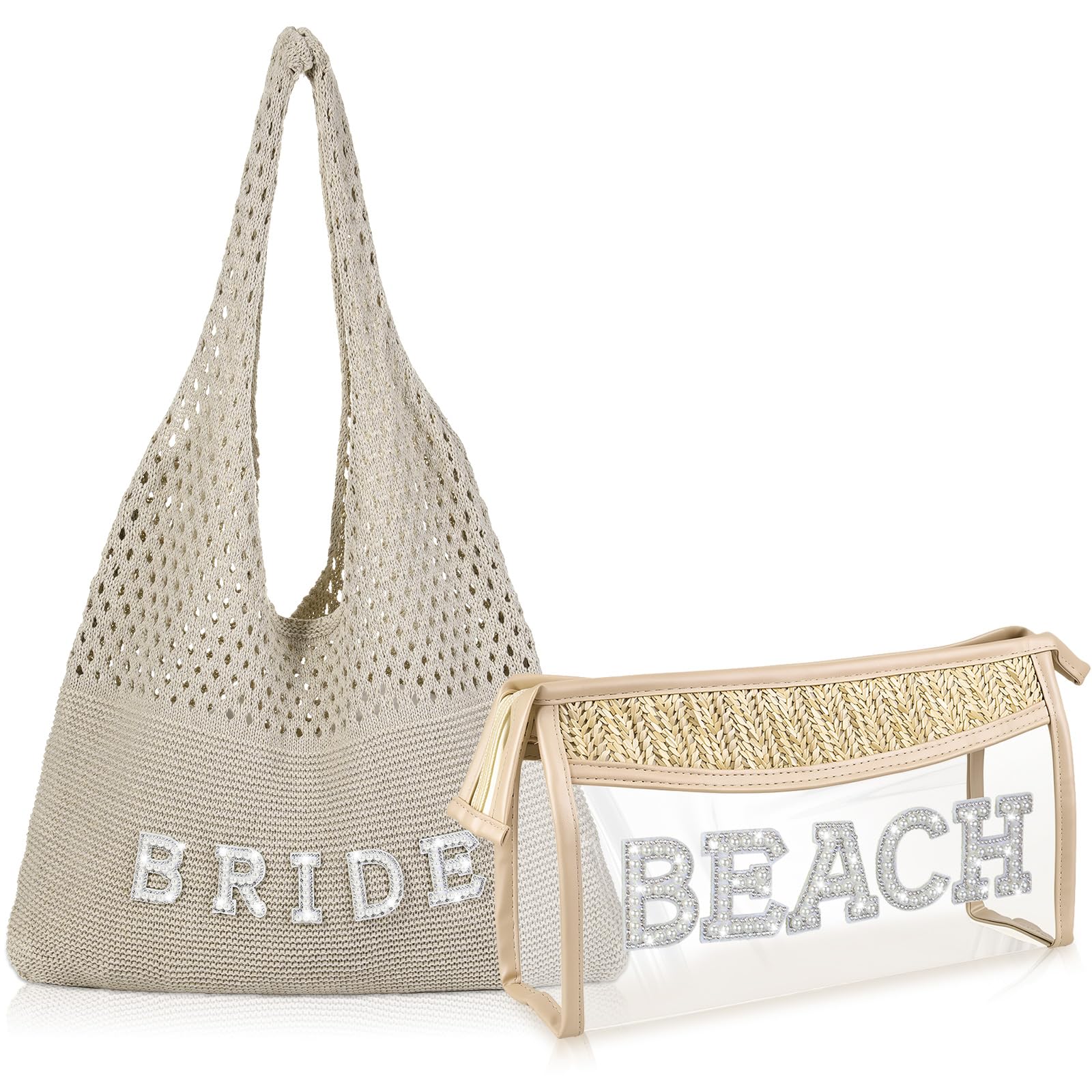 Sac en crochet transparent de qualité supérieure aux détails strass - 8