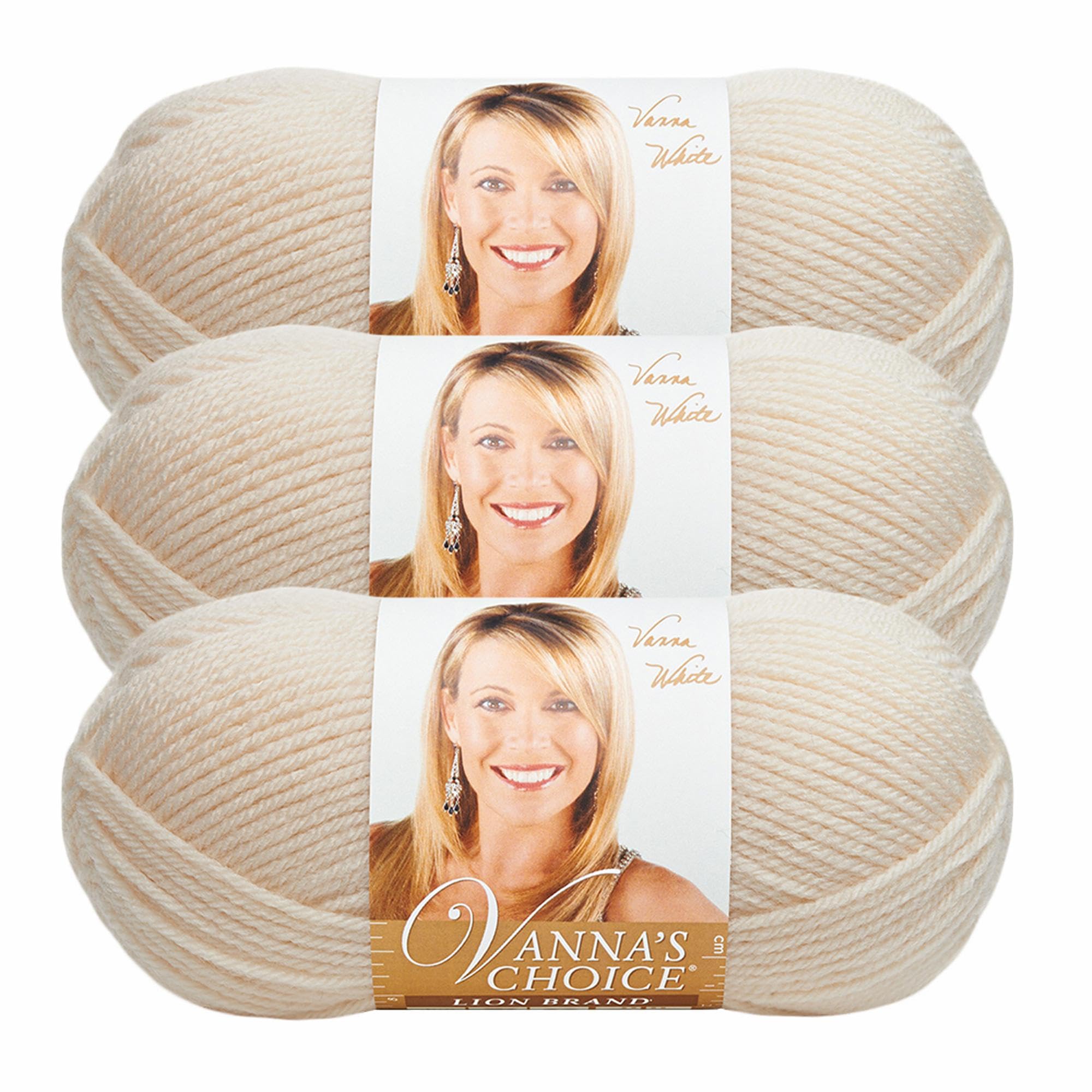 Lion Brand Yarn, Vanna’s Choice Premium Soft Yarn for Crocheting, Knitting, and Crafts, Fisherman, 3 Pack