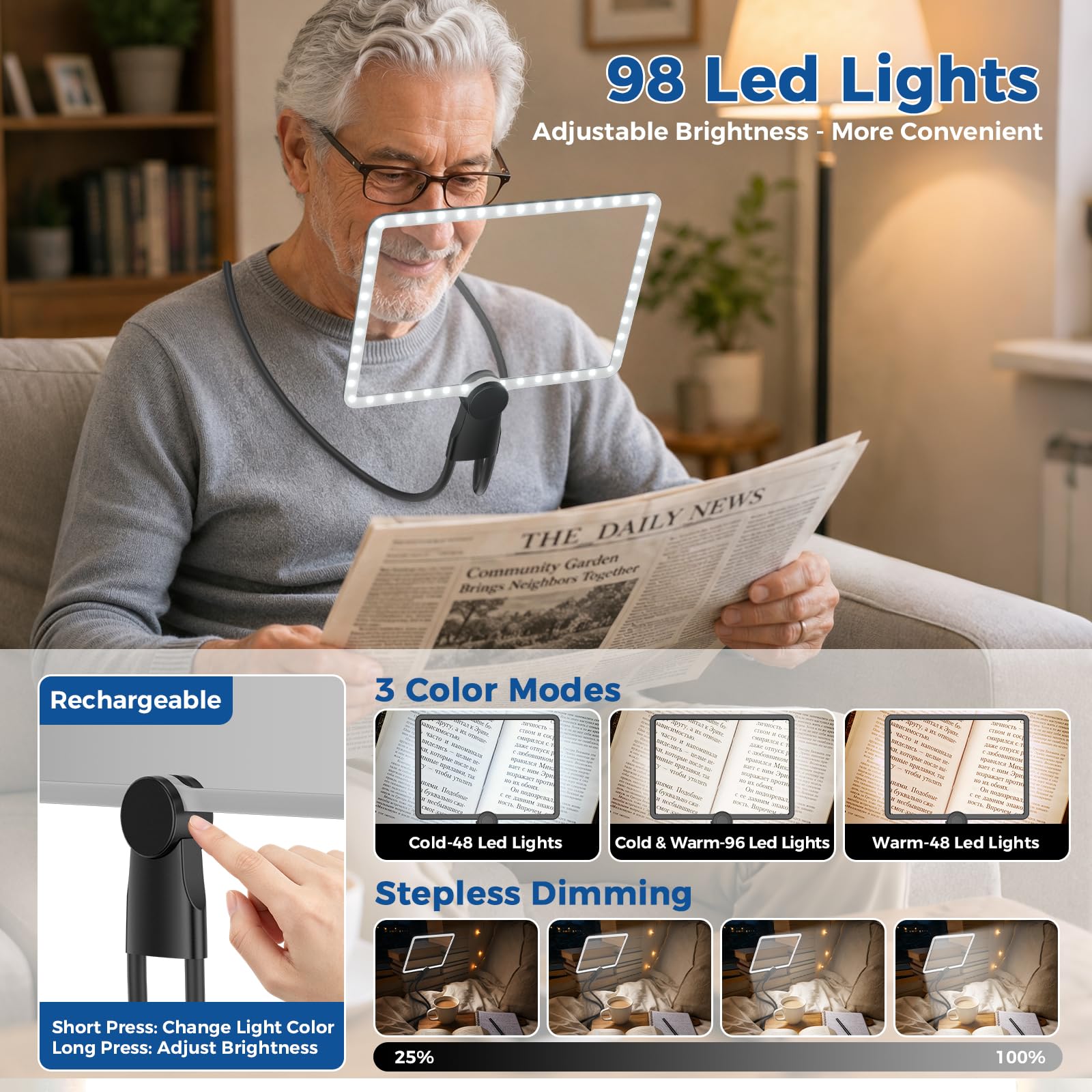 Lupa con luz para leer