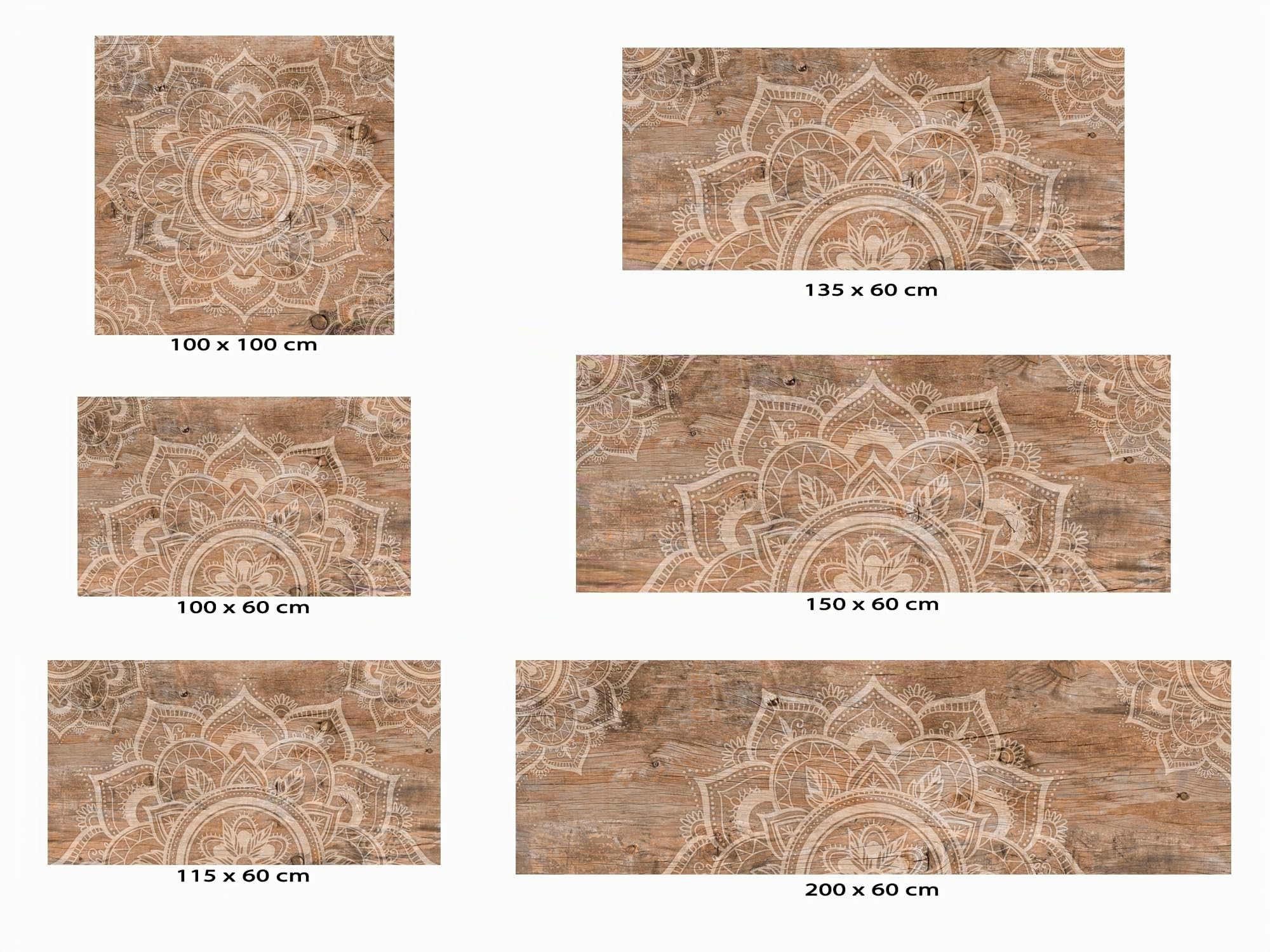 Oedim Testiere per letto in PVC effetto legno, Mandala_H132 diverse misure, leggero, elegante, robusto ed economico (Legno chiaro, Mandala_H132, 150 x 60 cm)