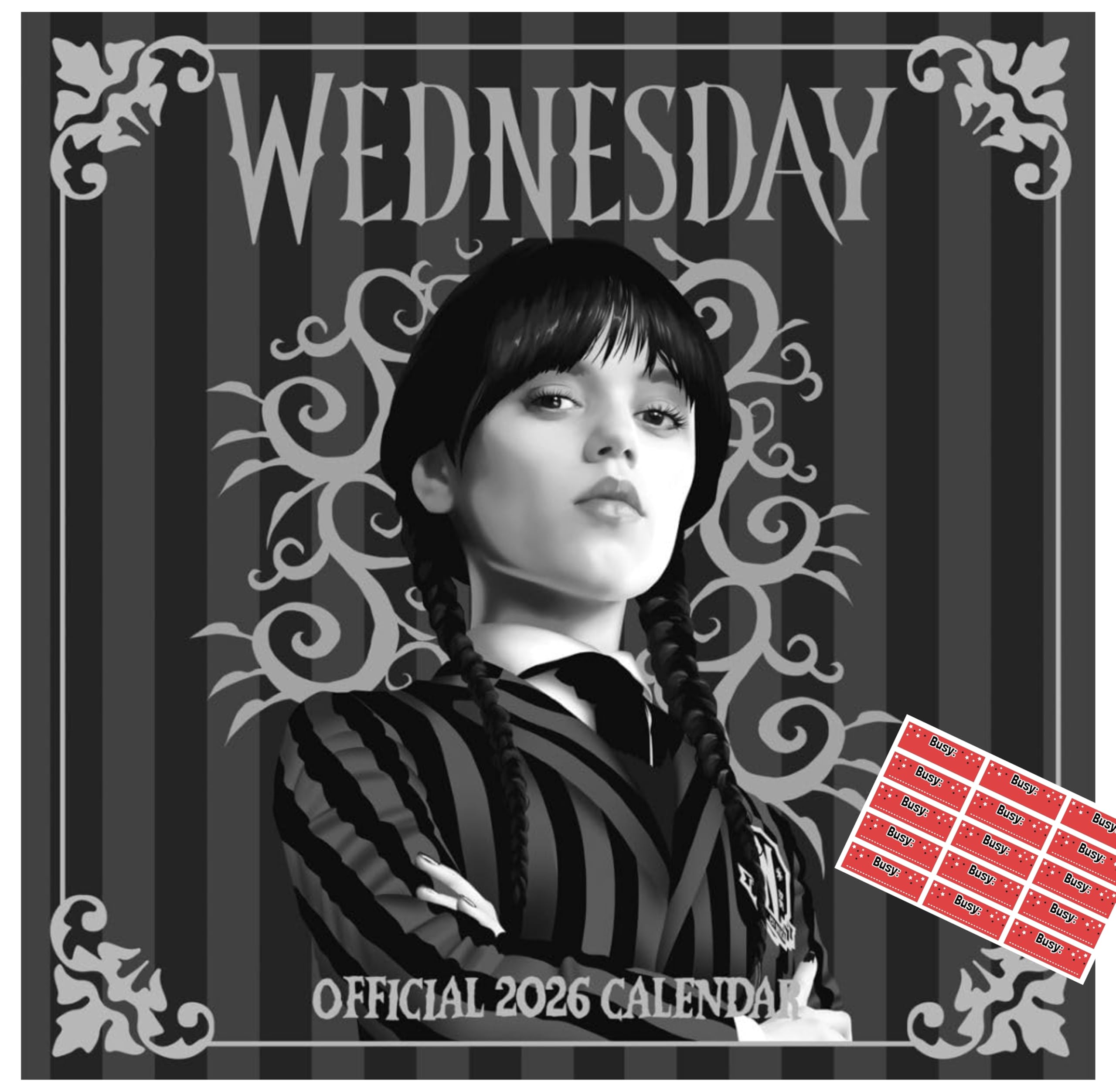 Wednesday Calendar 2026 Square Wall Calendar with FREE Organisational Stickers