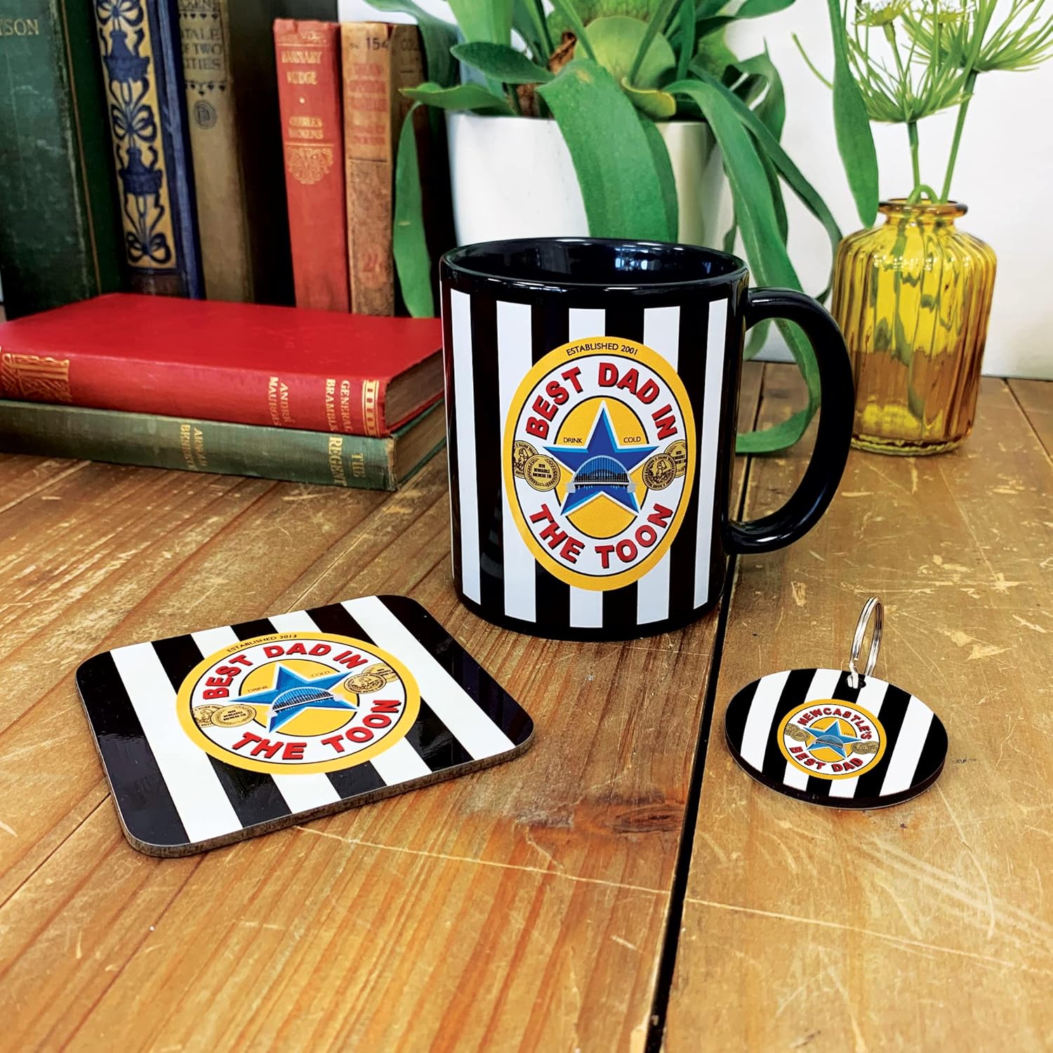 Newcastle mug: Best Dad in the Toon Mug - Brown Ale Design Cup, Coaster & Keyring Set for Him or Her | Father’s Day Gift…