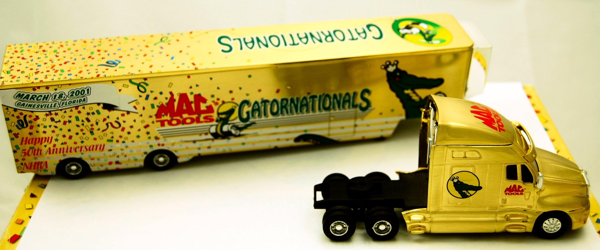 NHRA 2001 - Action - Mac Tools - 1:64 Scale Hauler - Gatornationals - 1 of 3504 50th Anniversary - Limited Edition - Collectible - (YL)