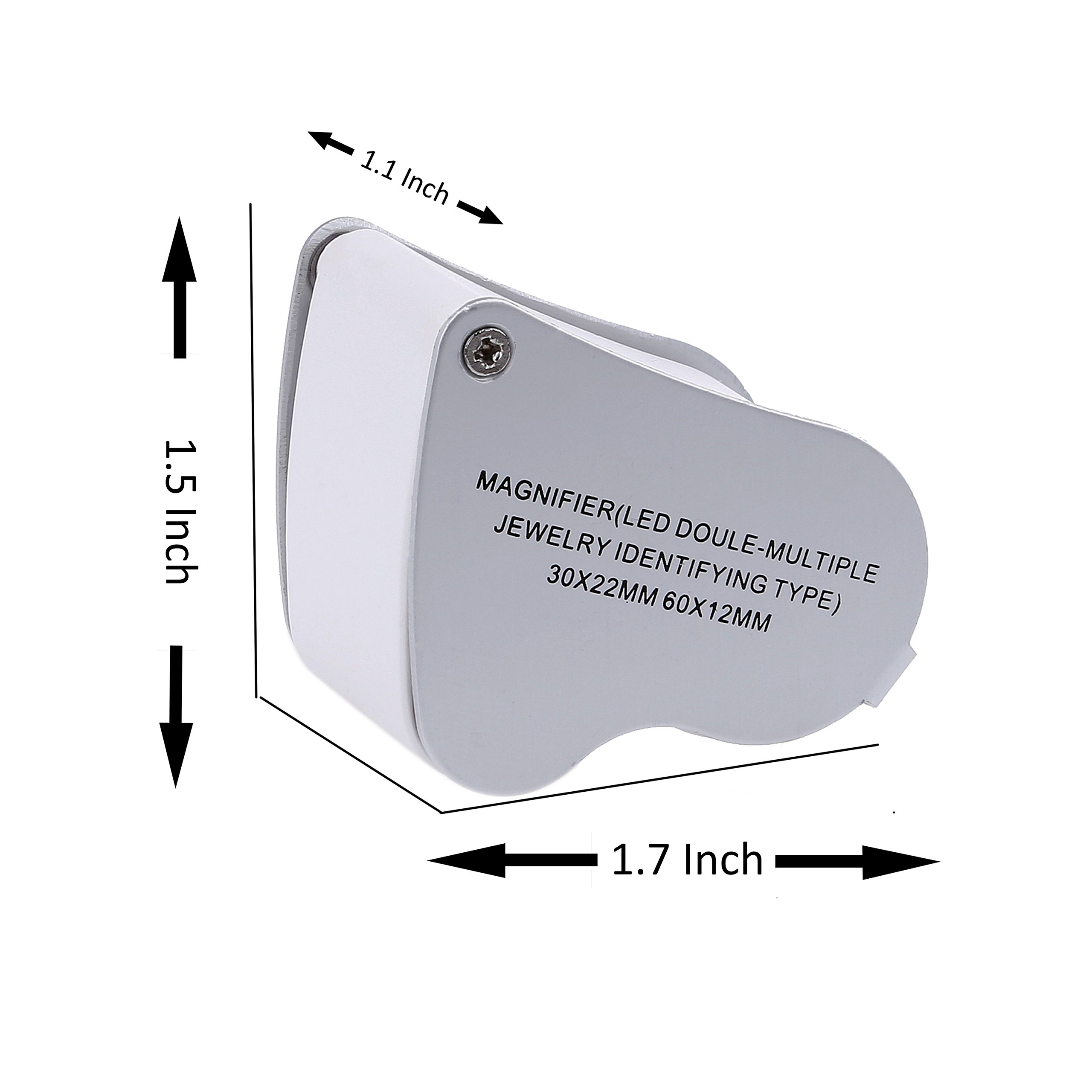 Image secondaire de Loupe de joaillier illuminée LED Loupe à double focale, 60X, 12MM et 30X, 22MM avec Kare and Kind paquet de détail (60x et 30x)