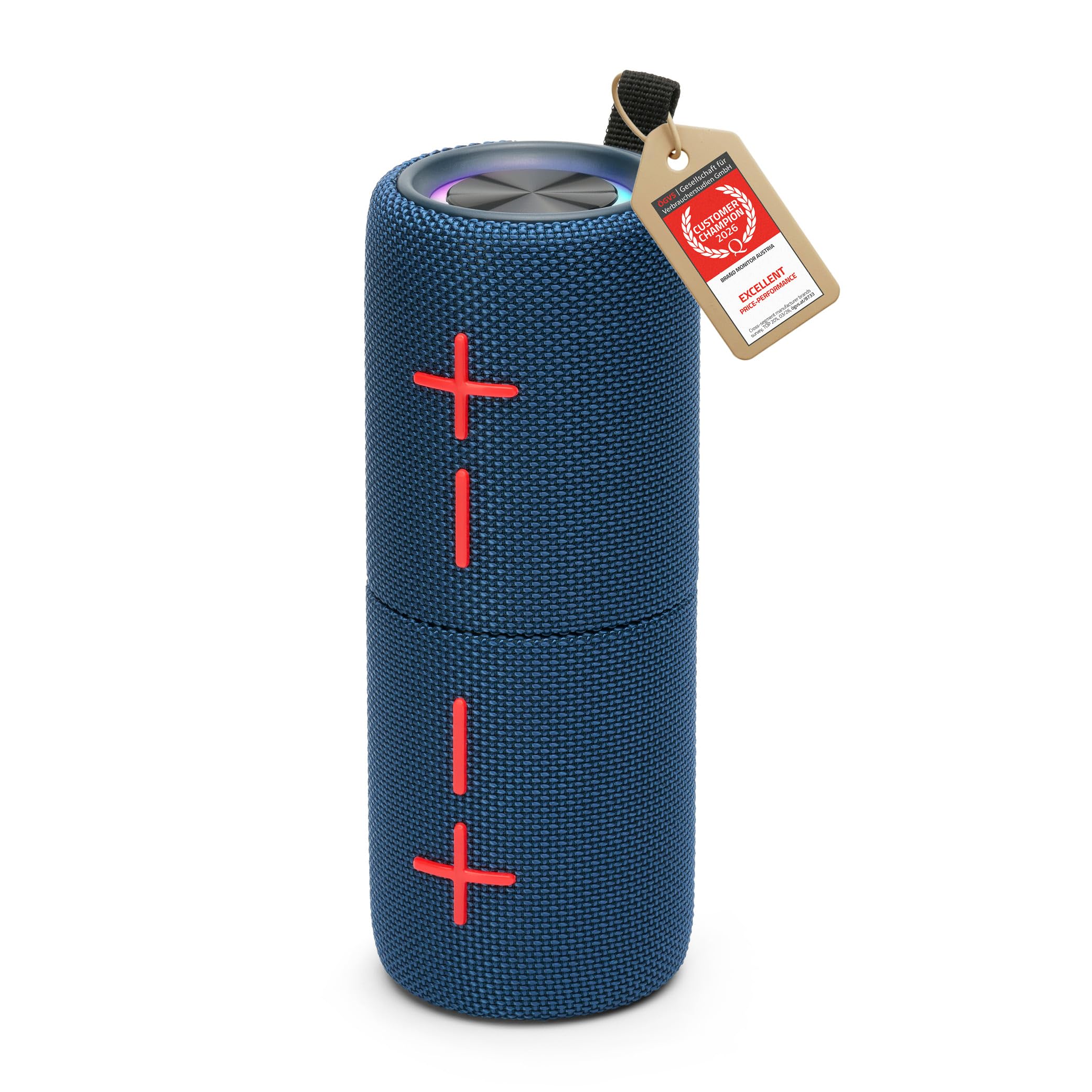 TZS First Austria - Altoparlante Bluetooth 2 in 1 Magnetico 10W - Cassa TWS Senza Fili, Batteria 2400mAh, Impermeabile IPX5, Raggio 10m - Speaker Portatile per Feste e Outdoor - Blu