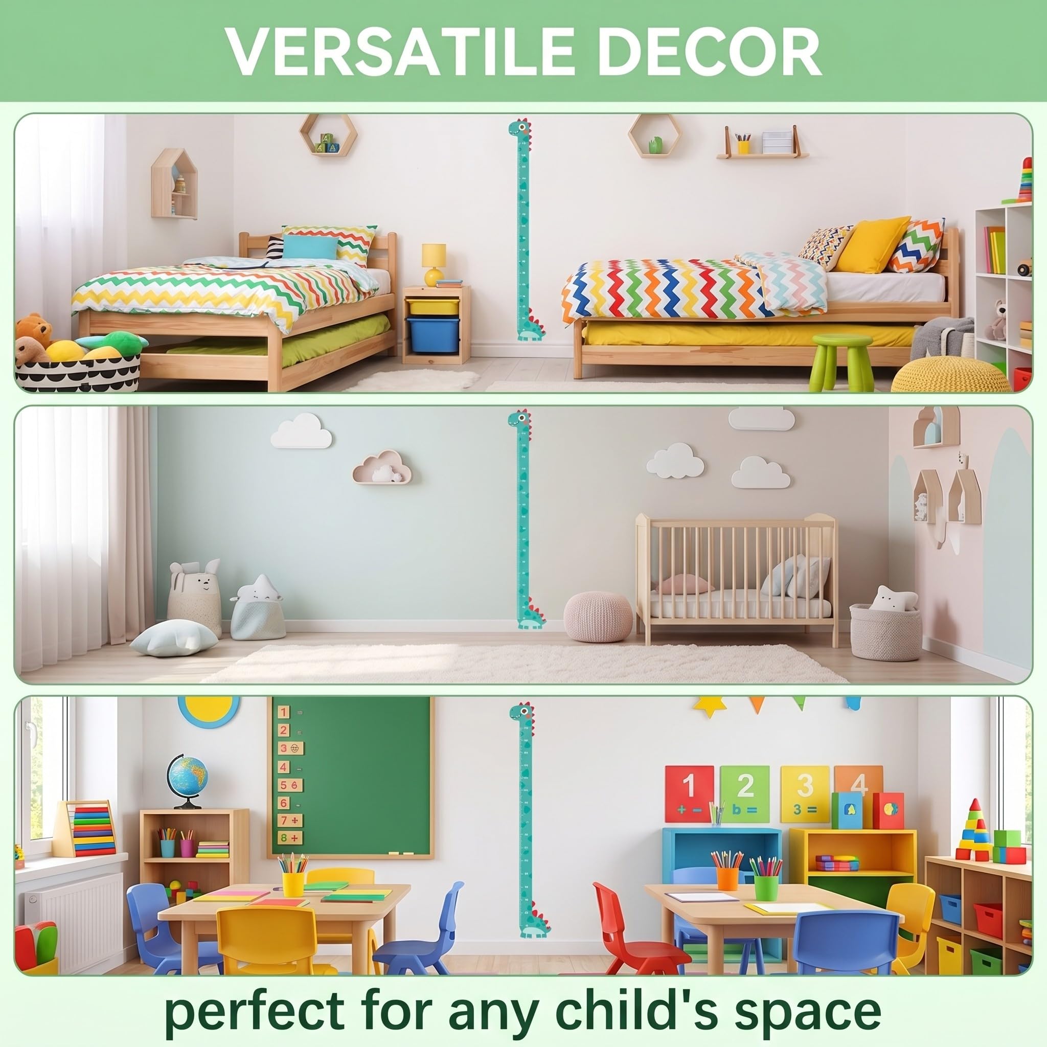 Metro Bambini Parete Plastica 3D Dinosauro Decorazione Cameretta Asilo