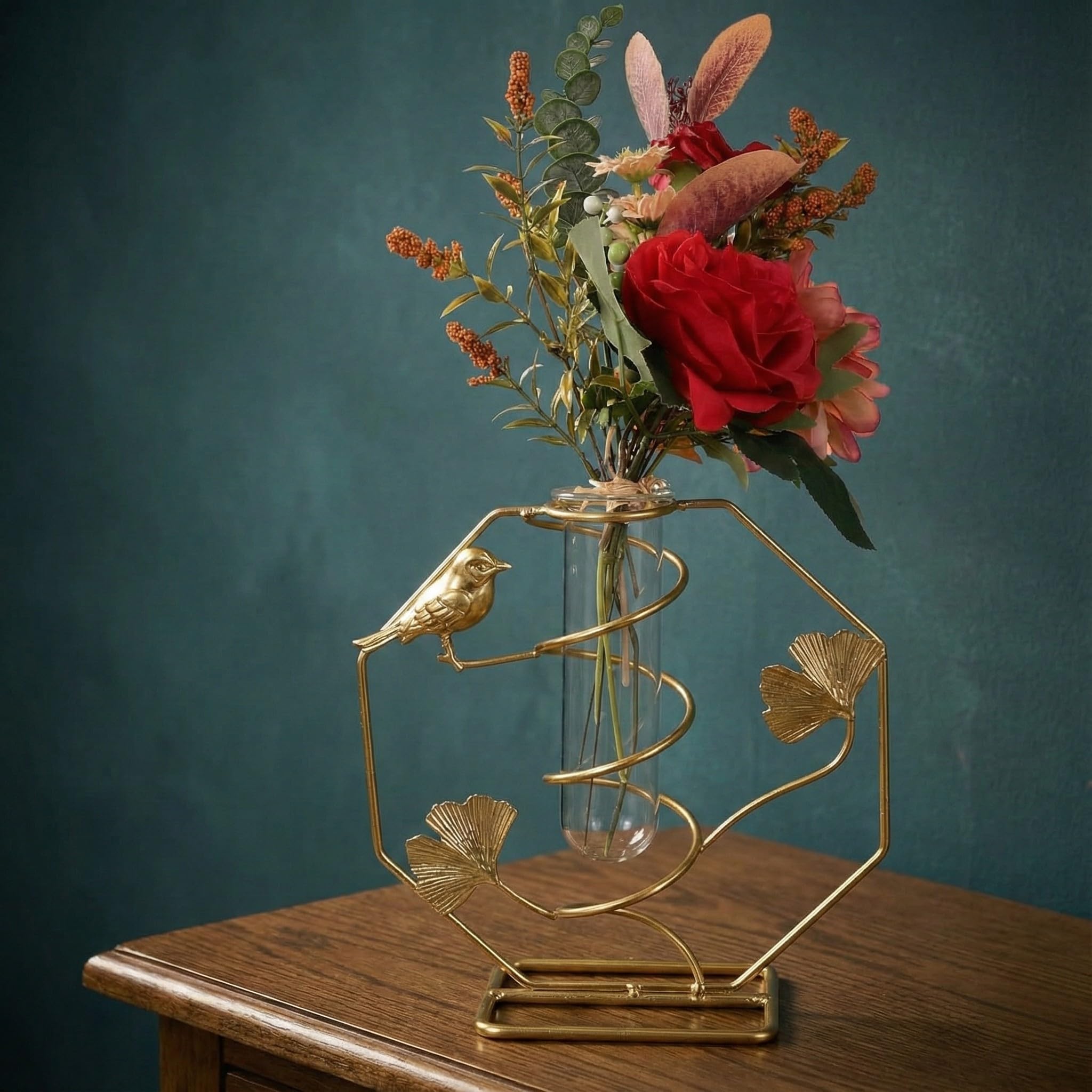 Metal Decorative Vase | 20 x 20 cm | Gold Finish | Premium Tabletop Vase for Living Room, Kitchen & Dining Table | Modern Home Décor Accent & Elegant Gifting Item-image-25