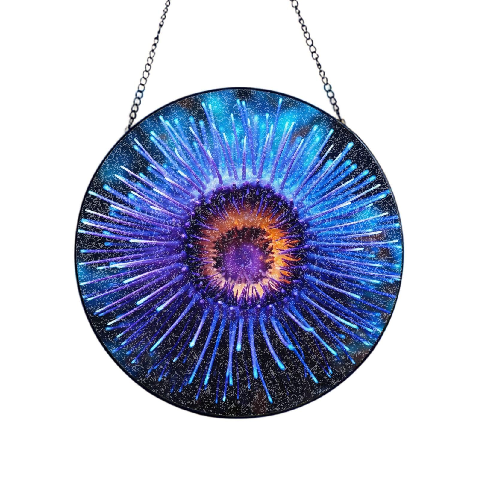 Phayah Clams Print Stained Glass Window Hanging Sun Catchers Decoration Mother'S Day Birthday Gifts For Home Garden Porch 10in（25cm）