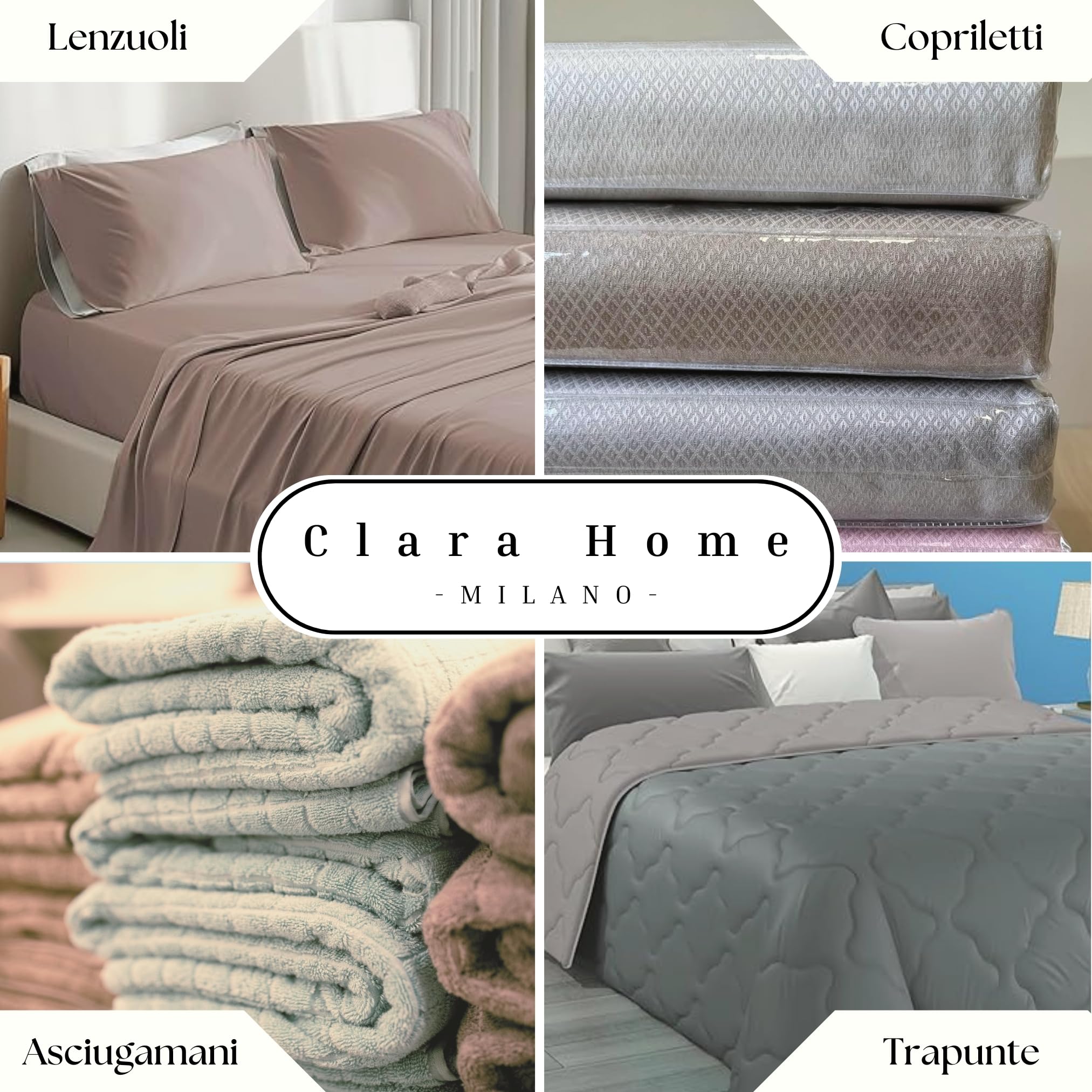 CLARA HOME Trapunta Una Piazza e Mezza Invernale 350 gr/mq, Piumone in Velluto Cinigliato Color Polvere Effetto Caldo Avvolgente, Made in Italy