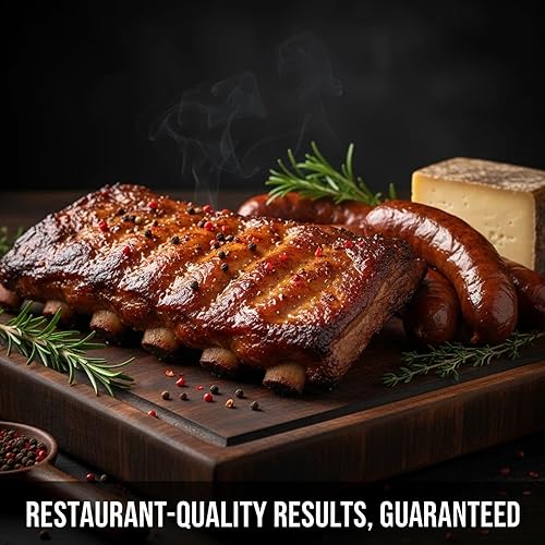 Miniatura 8 de Ahumador eléctrico, gabinete para ahumar de 2 estantes de 800 W con controles de perilla, rango de 86 a 230 F y temporizador de 1 a 12 horas,