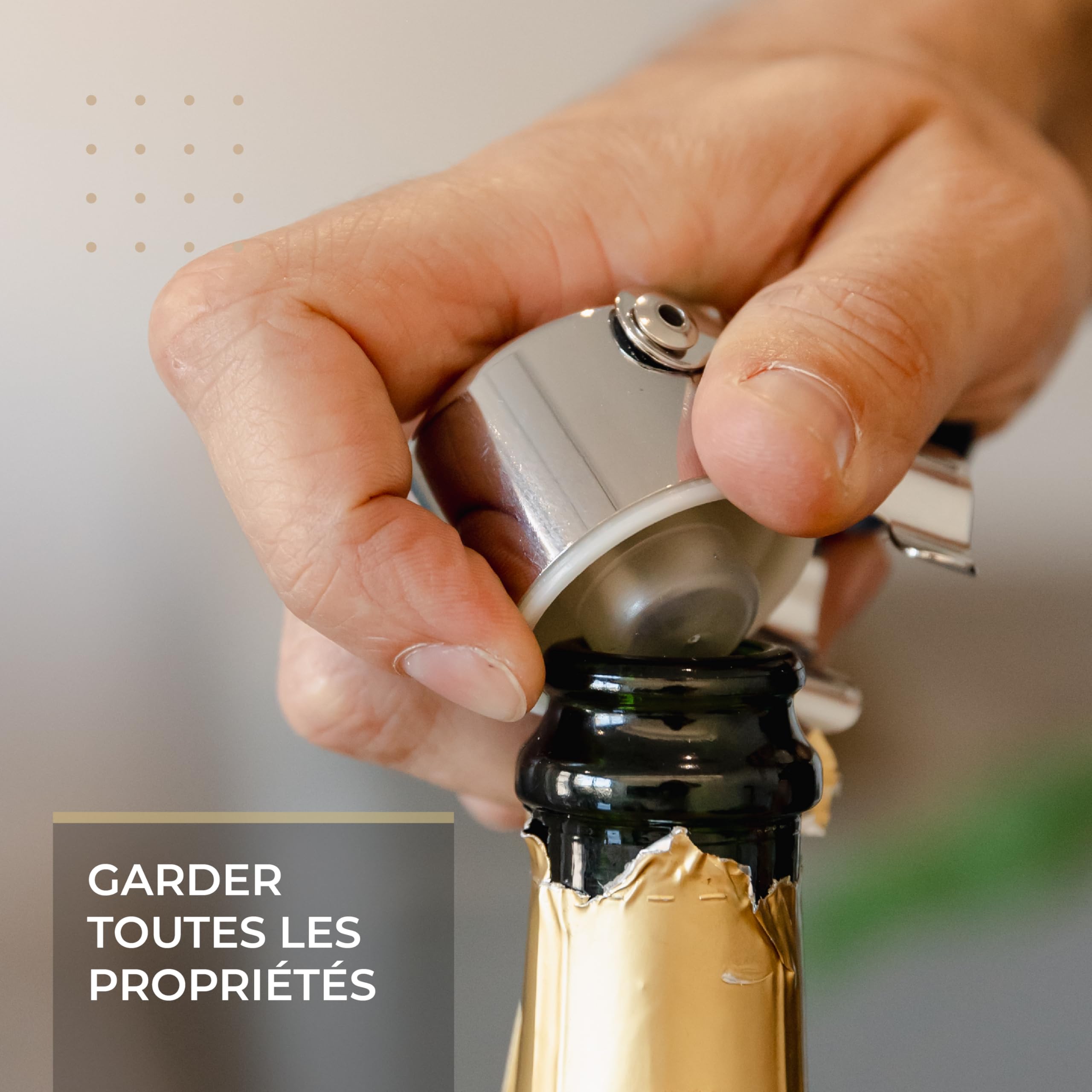Bouchon Champagne Vacu Vin - Acier Inoxydable - Garde Bulles Et Fraîcheur