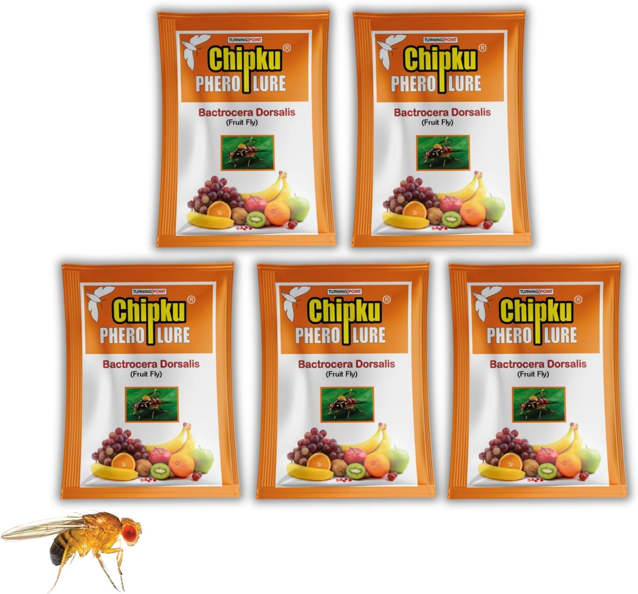 Chipku Fruit Fly Lure Pack of 5 for Fruit Fly Insect Trap for Agriculture for Bactocera Dorsalis Pheromone Fruit Fly Lure for Mango Tree,Papaya, Guava,Chiku,Citrus, All Fruit Crops