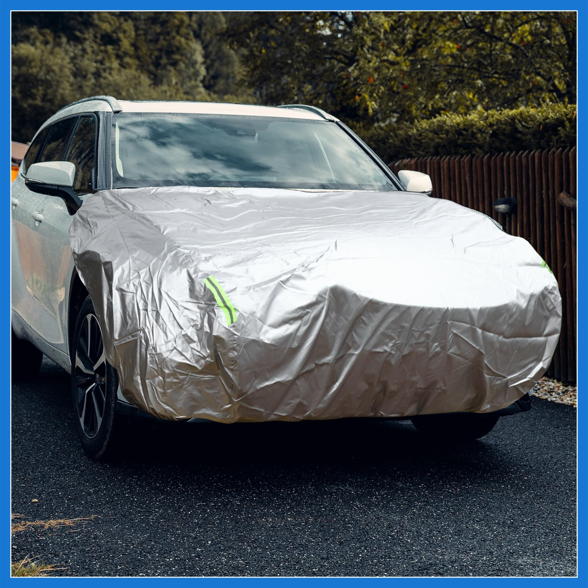VekAuto Front Half Car Cover Waterproof 210x110cm Outdoor Half Cover for Car 210D Silver Tone Auto Accessories — view 2
