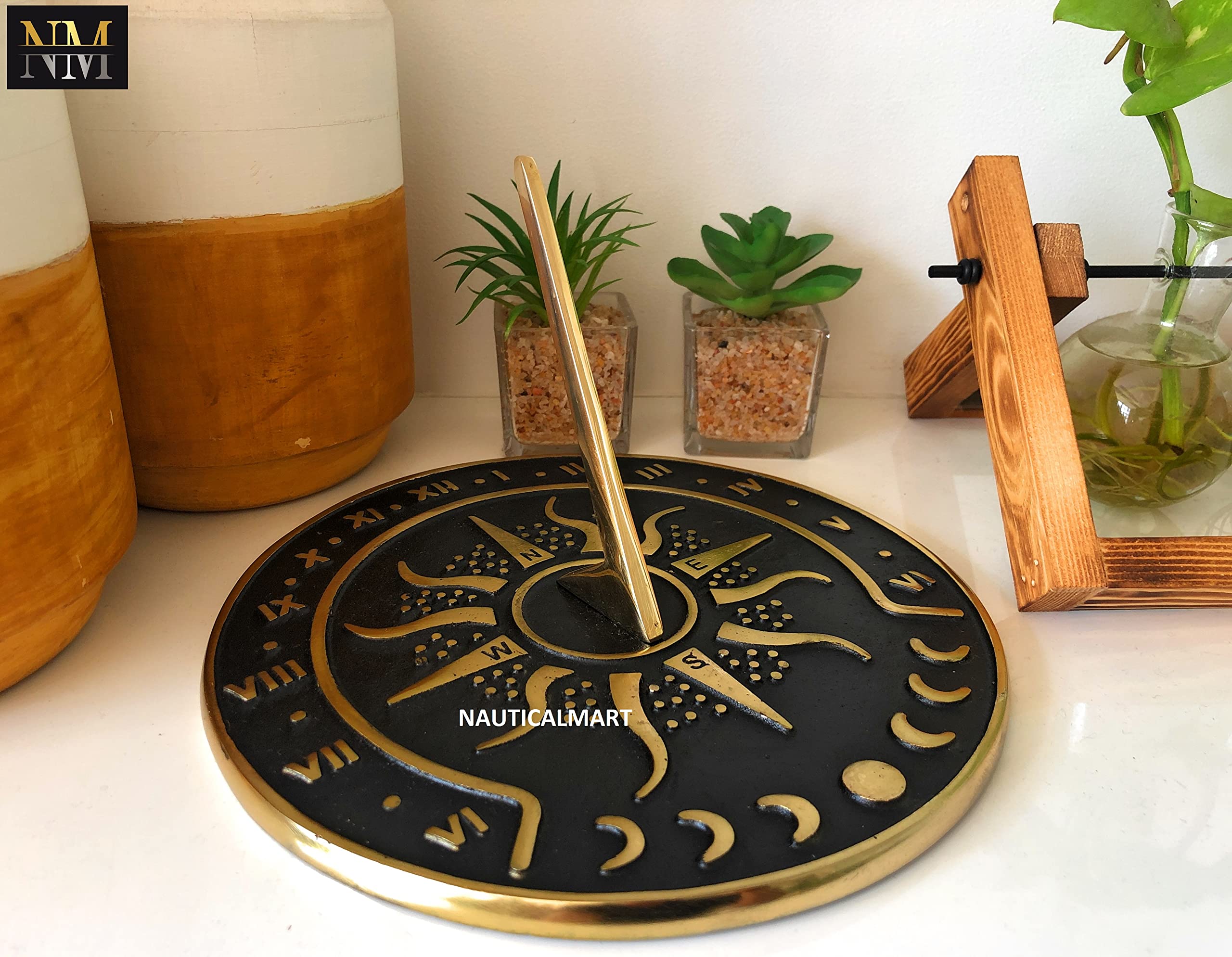 Nautical-Mart Brass Garden Sundial Clock - 8.5” Diameter Sundial