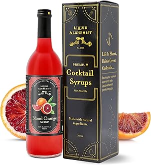Liquid Alchemist Blood Orange Syrup for Cocktails - Real Ingredients Make this the Perfect Winter Cocktail or Margarita Mix - Non-GMO Blood Orange Sour Mix (25.4 oz)