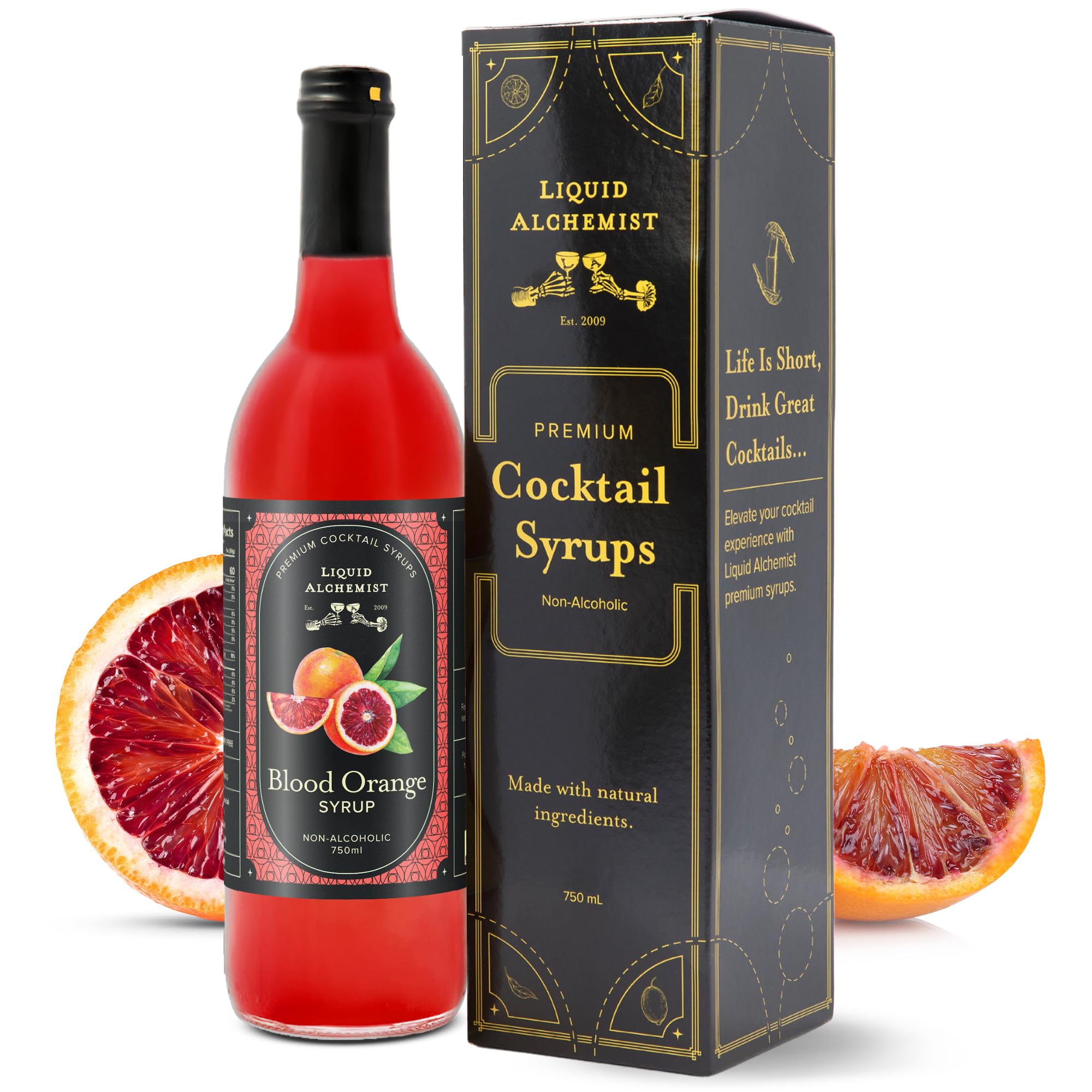 Liquid Alchemist Blood Orange Syrup for Cocktails - Real Ingredients Make this the Perfect Winter Cocktail or Margarita Mix - Non-GMO Blood Orange Sour Mix (25.4 oz)