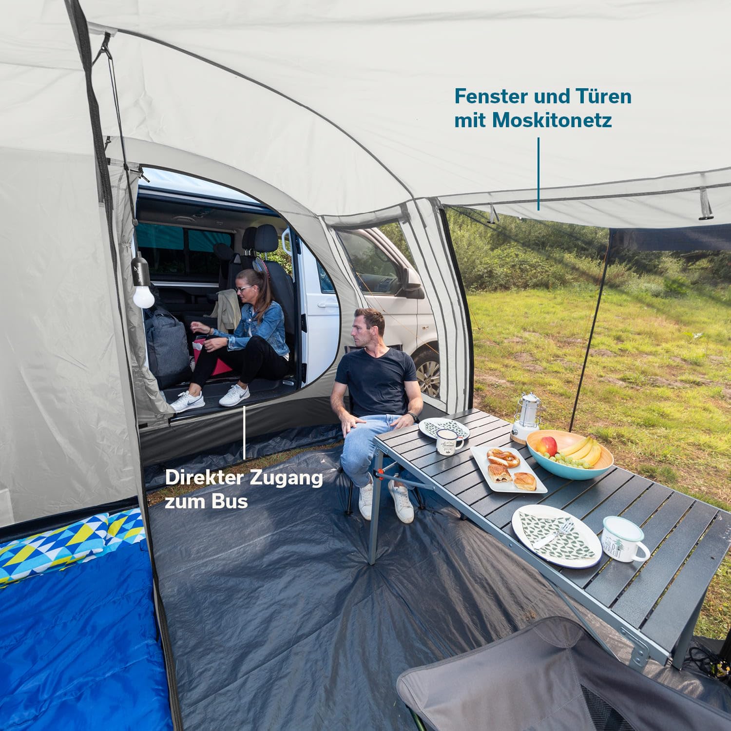 Skandika Aarhus Travel 2 / Aarhus Air Protect Tenda da campeggio per bus | con/senza Air Protect, 2 persone, autoportante, 2 m altezza, zanzariera