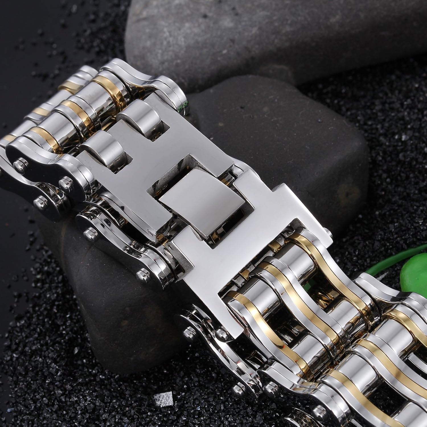 BMART Men's Bracelet Motorcycle Chain Bracelet Mechanical Bracelet Bicycle Chain Bracelet 316L Stainless Steel Silver Chain Bracelet