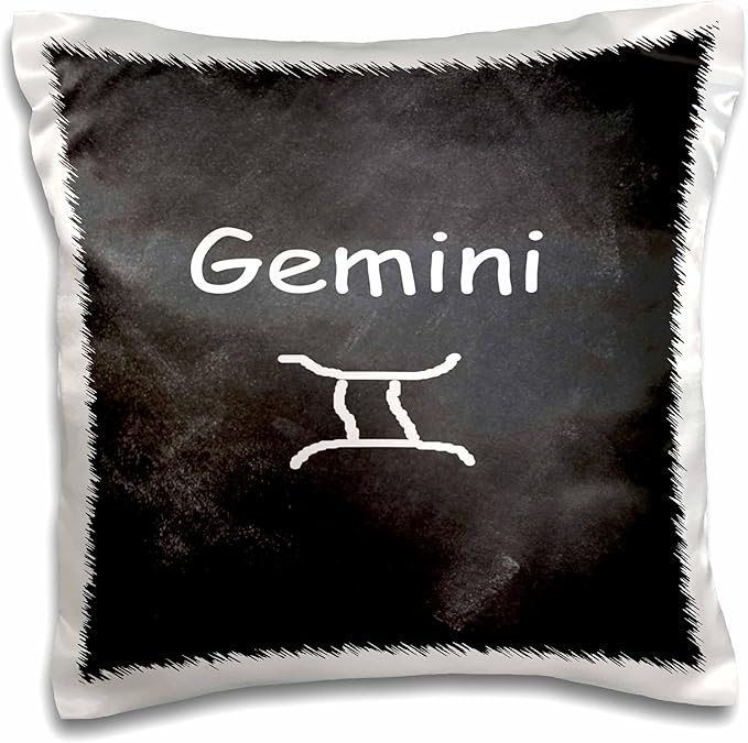 3dRose Gemini Symbol Zodiac Sign Horoscope Chalkboard Design 16x16 inch Pillow Case
