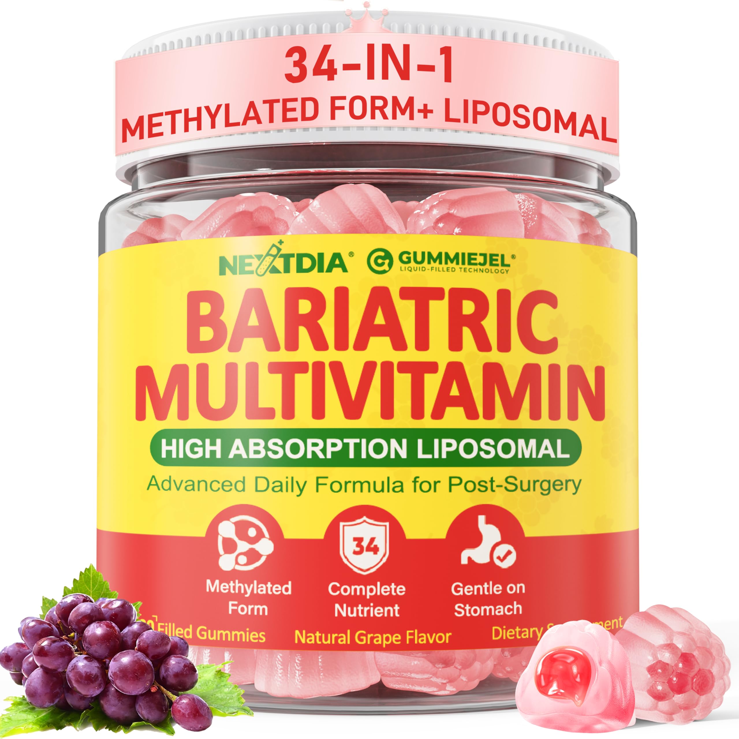 Liposomal Methylated Bariatric Multivitamin Gummies with Iron
