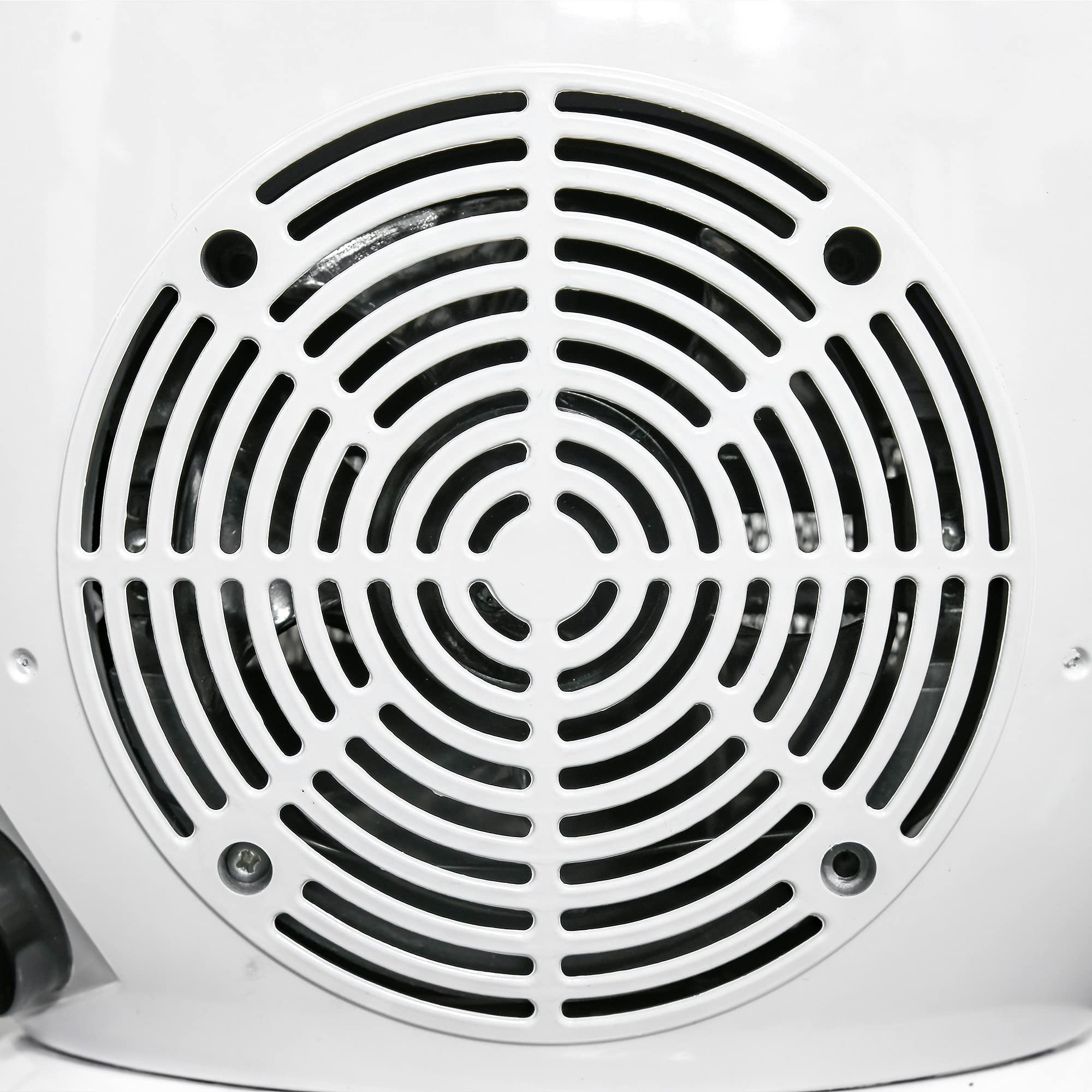 HOMCOM Camino Elettrico con Effetto Fiamma Ruotabile e Portatile, Caminetto Elettrico 1500W con Protezione da Surriscaldamento e Antiribaltamento, Copertura 10-15m², 30.5x18x35cm, Bianco