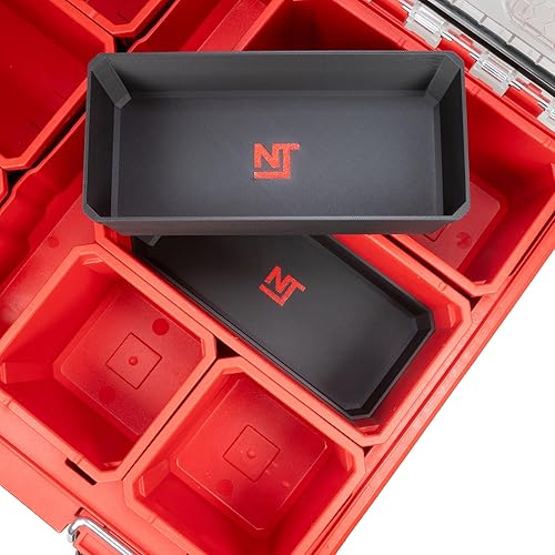 Miniatura 8 de Neat Tools Juego de cubos divisores apilables de 4 ranuras para organizador de paquetes de Milwaukee parte superior e inferior