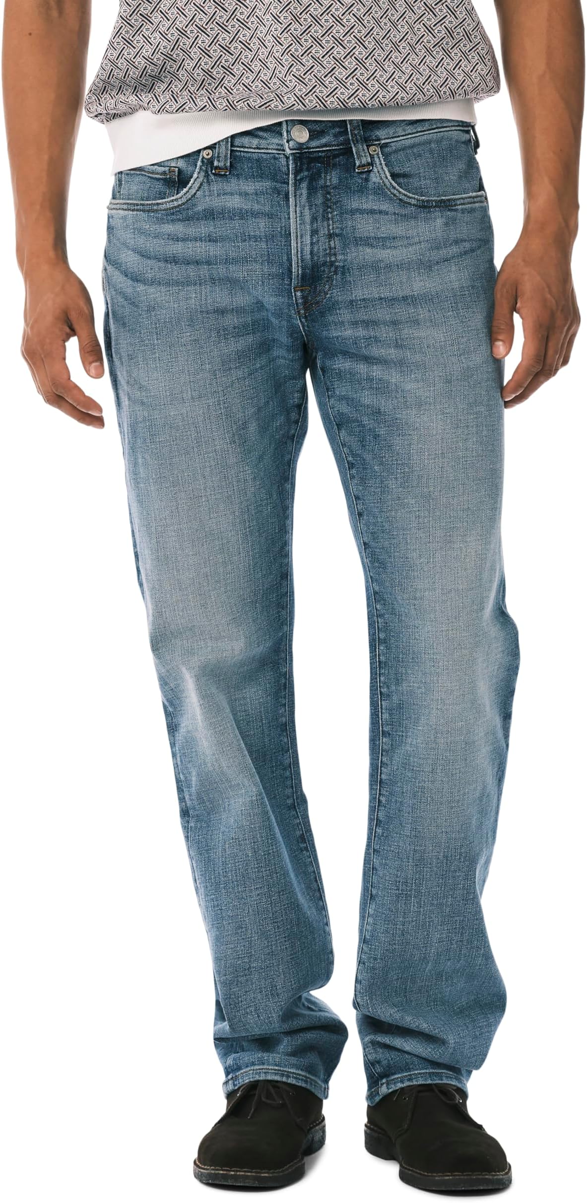 Mens Relaxed Straight Leg Driven Jean with Stretch Fabric