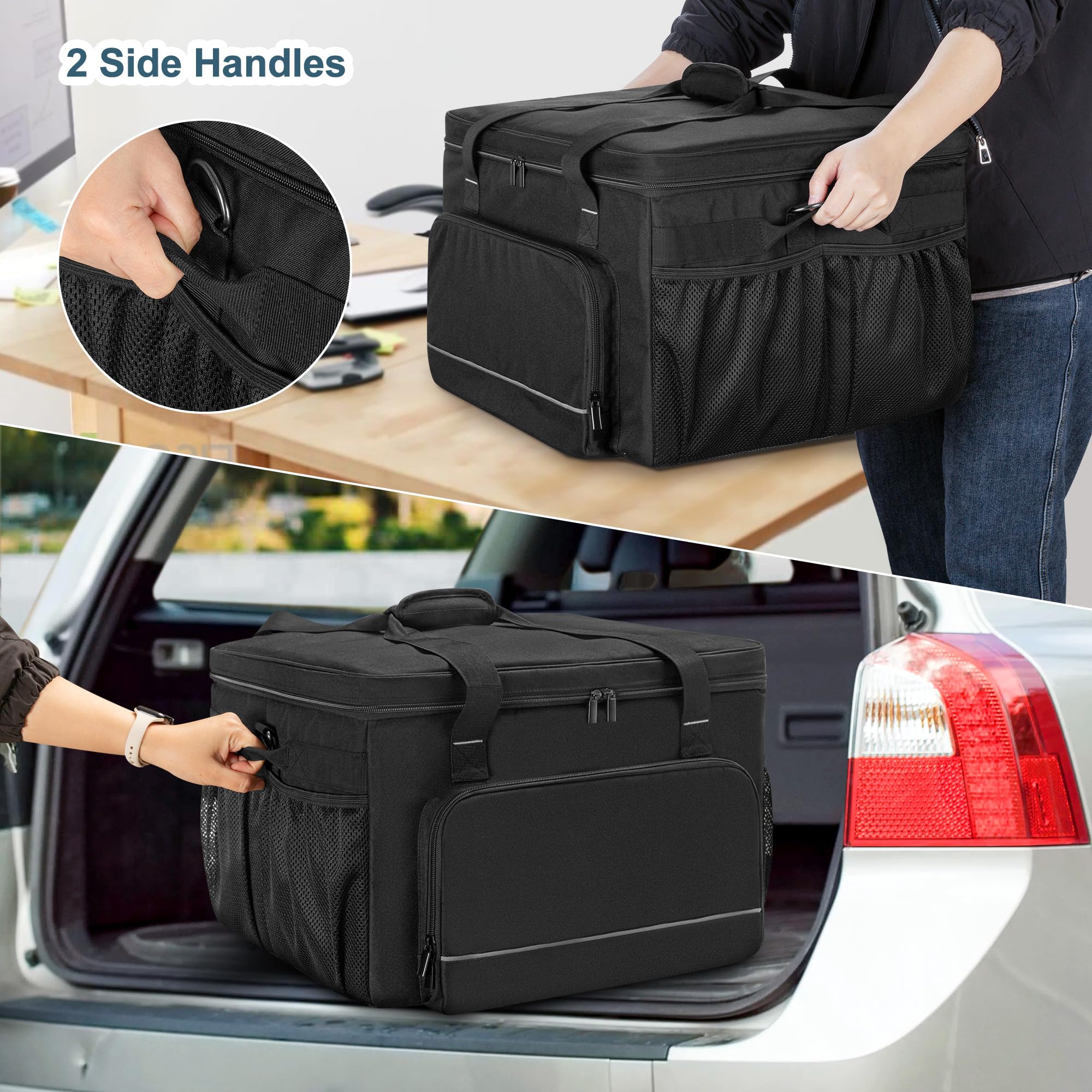 Yarwo Custodia Trasporto per Stampante Compatibile con HP OfficeJet Pro/DeskJet/Smart-Tank/Epson EcoTank, Borsa Rimboccata con Base Rigida & Divisori per Inchiostro, Carta & Articoli da Ufficio