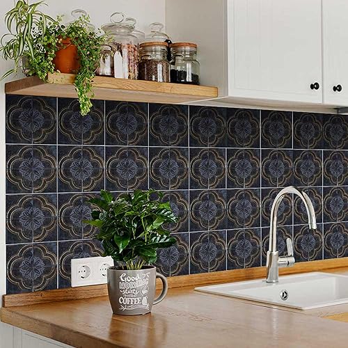 Miniatura 2 de Mi Alma Fireplace Decals Peel and Stick Tile Stickers 24 PCS Set Backsplash Tile Decals Bathroom Decals Kitchen Backsplash Design Idea Vinyl Wall