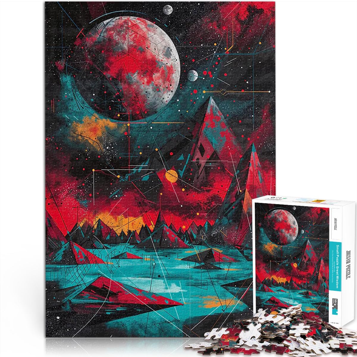 1000 Piece teenager Puzzles Red Eclipse Anspruchsvolles Spiel und Familienspaß Verbessern Sie das Gedächtnis38x26cm