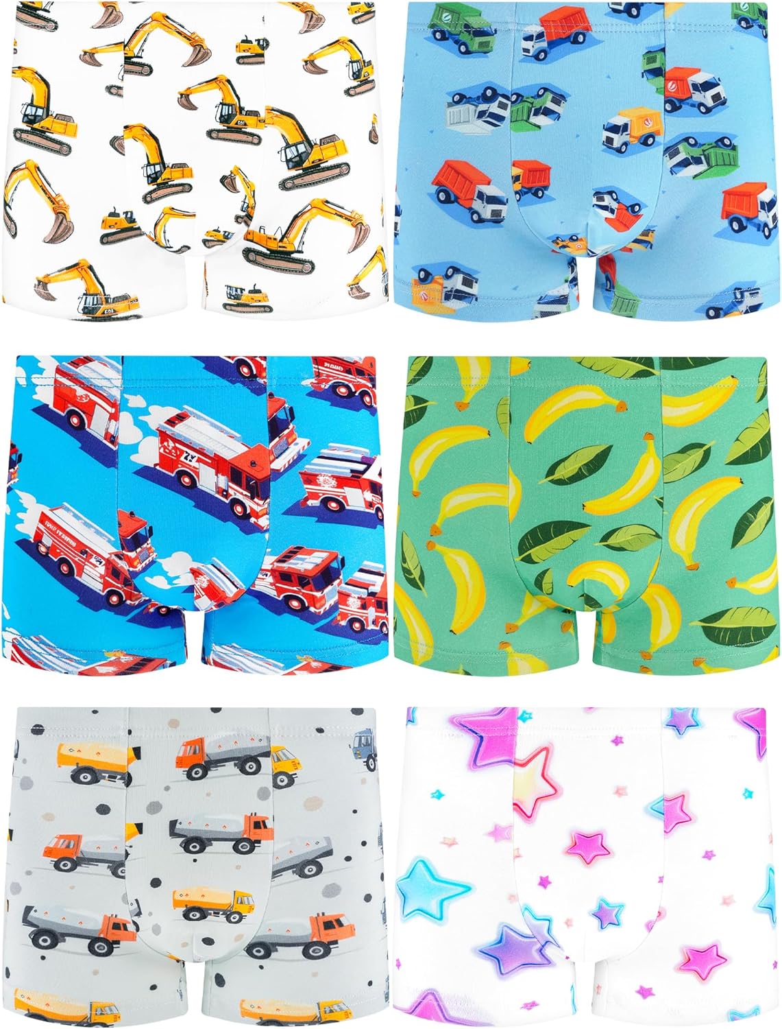 Boys Underwear,Soft Cotton Tagless Panties for Toddlers' & Little Kids' Comfort,Breathable Boxer Briefs 6-Pack