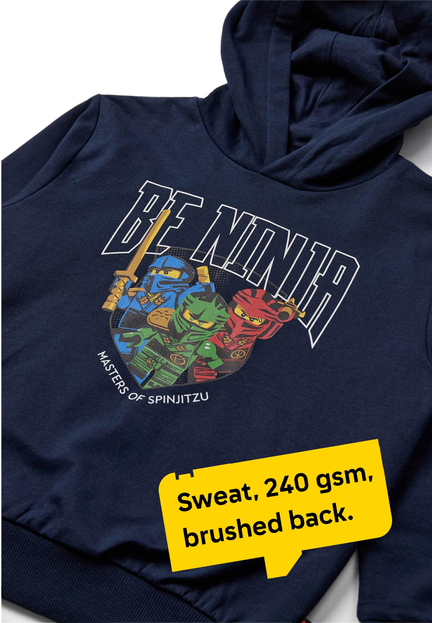 Kabooki LEGO® NINJAGO® Sweat Set für Jungen und Mädchen - Hoodie und Jogginghose aus Bio-Baumwolle | Bequemes Set mit Ninja-Print | Ideal für Freizeit und Spiel