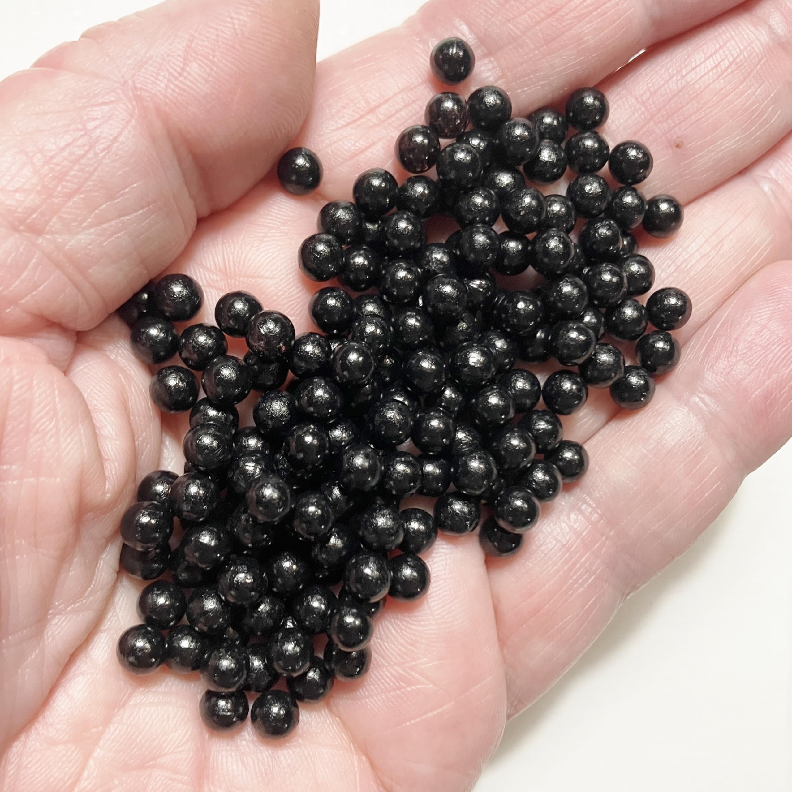 M01158-lb MOREZMORE Microbeads No Hole Beads 4mm Glass Black 1 lb Round Micro Beads Glass Marbles