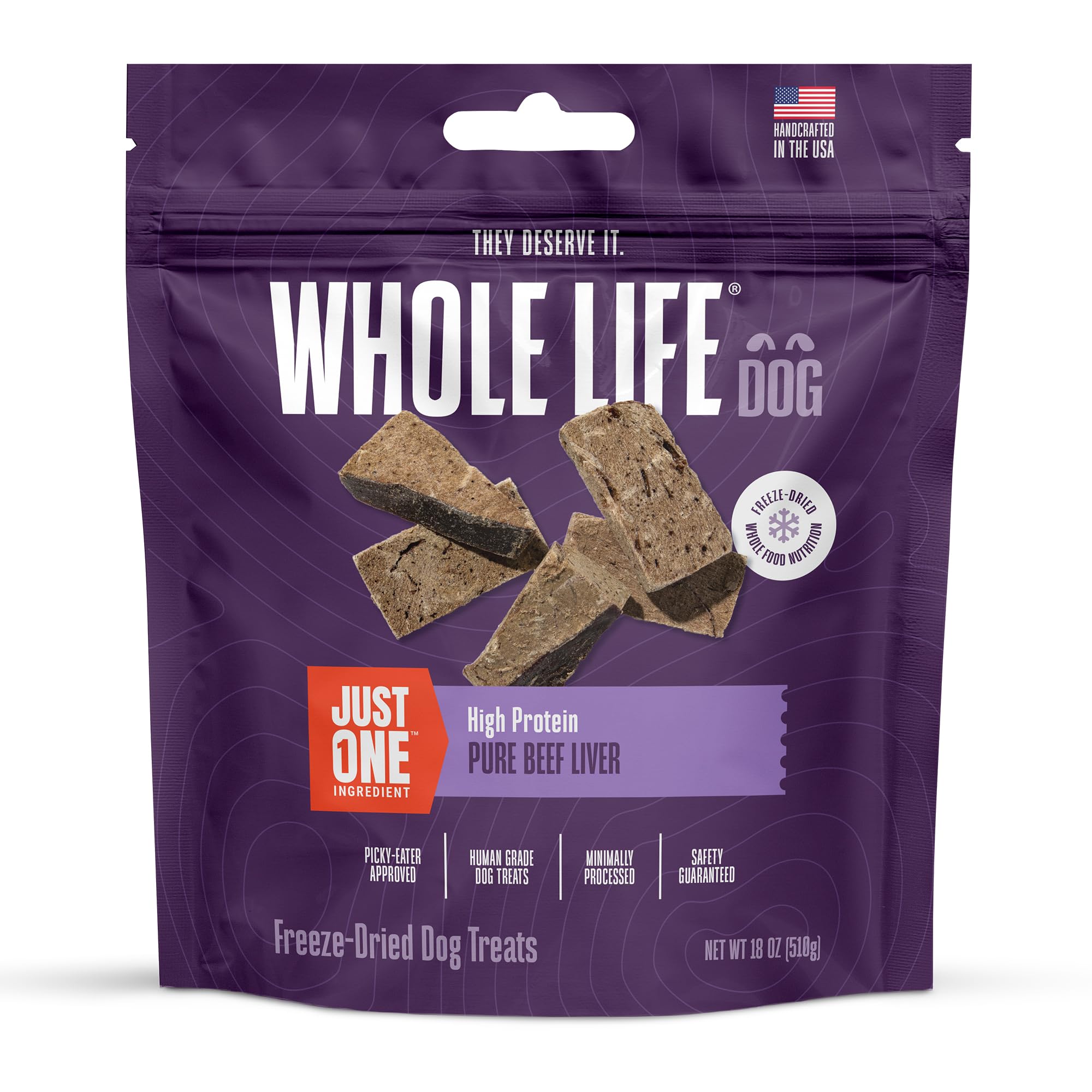 Whole Life Pet Just One Beef Liver Freeze Dried Dog Treats