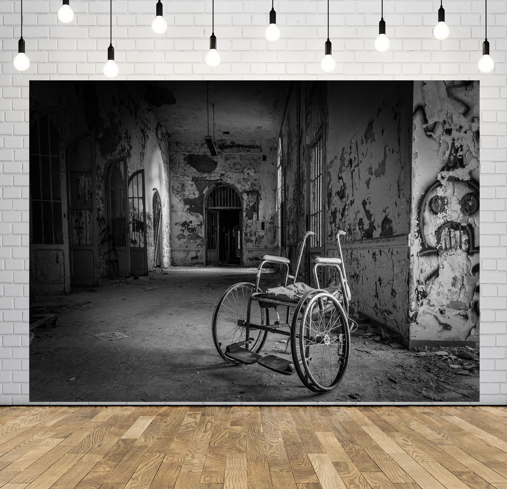 10x10FT Hospital Abandonado con Silla Fondo Fotográfico
