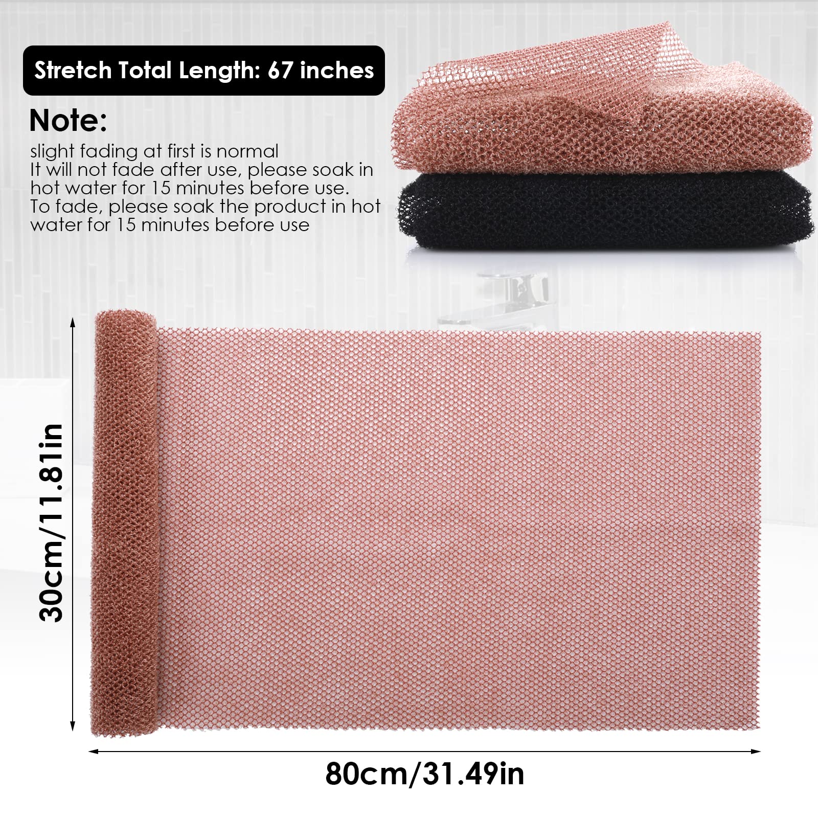 WLLHYF African Exfoliating Net, Nylon Back Wash Sponge Shower - View #10