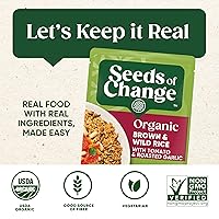 Vista 5 de SEEDS OF CHANGE Arroz integral y silvestre orgánico certificado con tomate y ajo asado, alimentos orgánicos, bolsa de 8.5 onzas