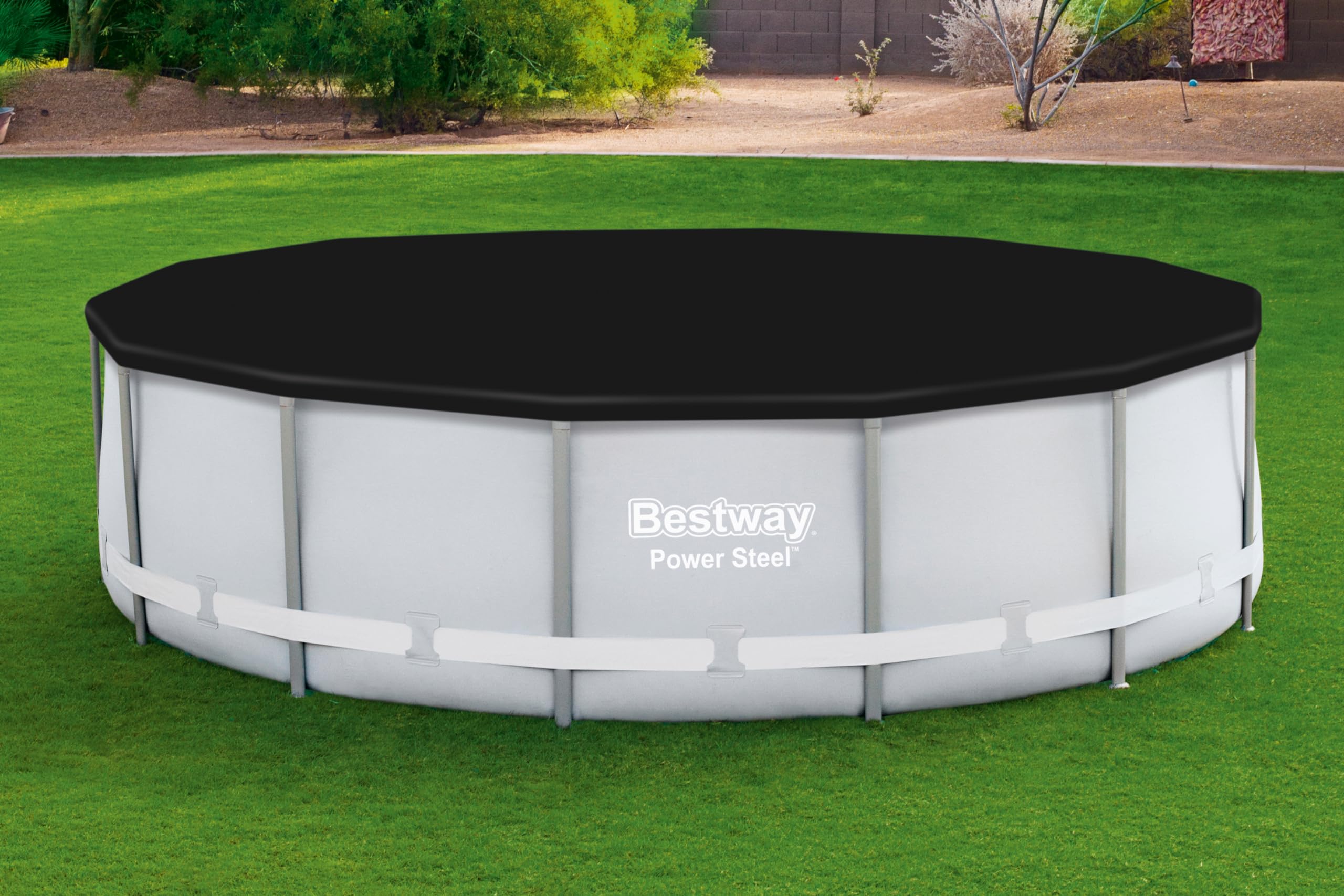 BESTWAY Cobertor de Invierno Redondo Ø401 cm de PVC para Piscinas Negro