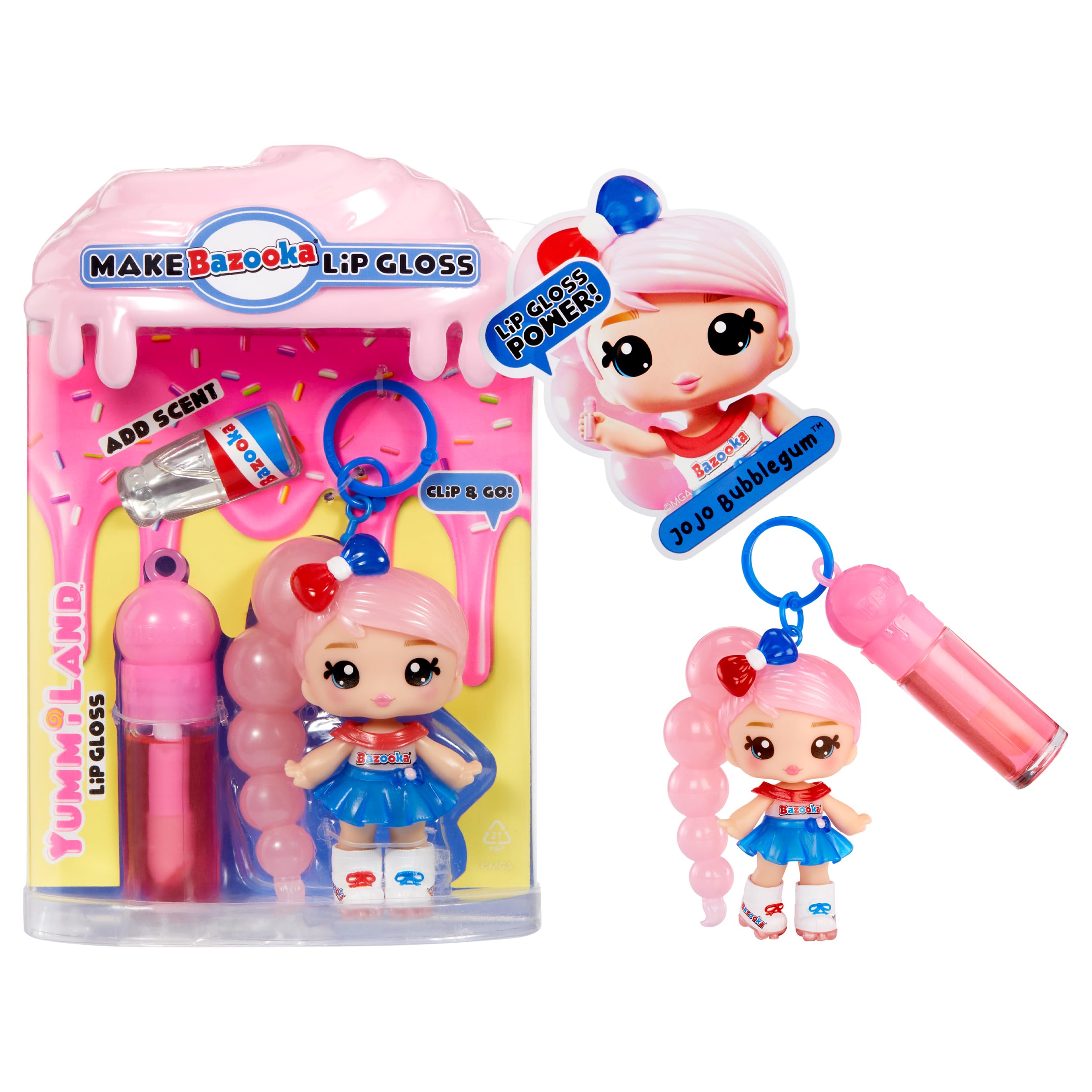 Yummiland x Licensed Sweets Lip Gloss Doll: Bazooka Bubble Gum, Jojo Bubblegum, Includes 1 Doll - Image 2