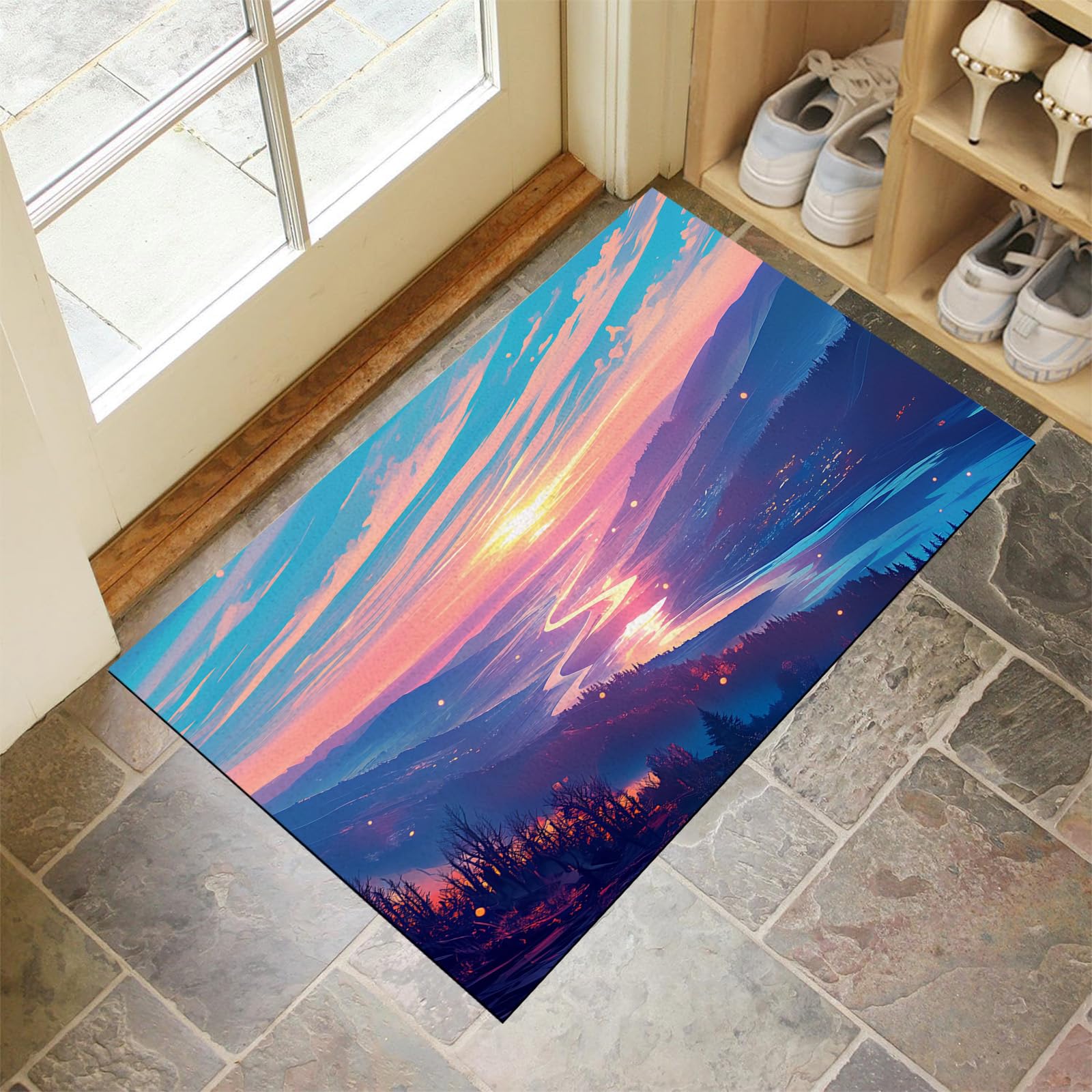 Tapis de porte pour couloir absorbant les saletés et paillasson extérieur antidérapant