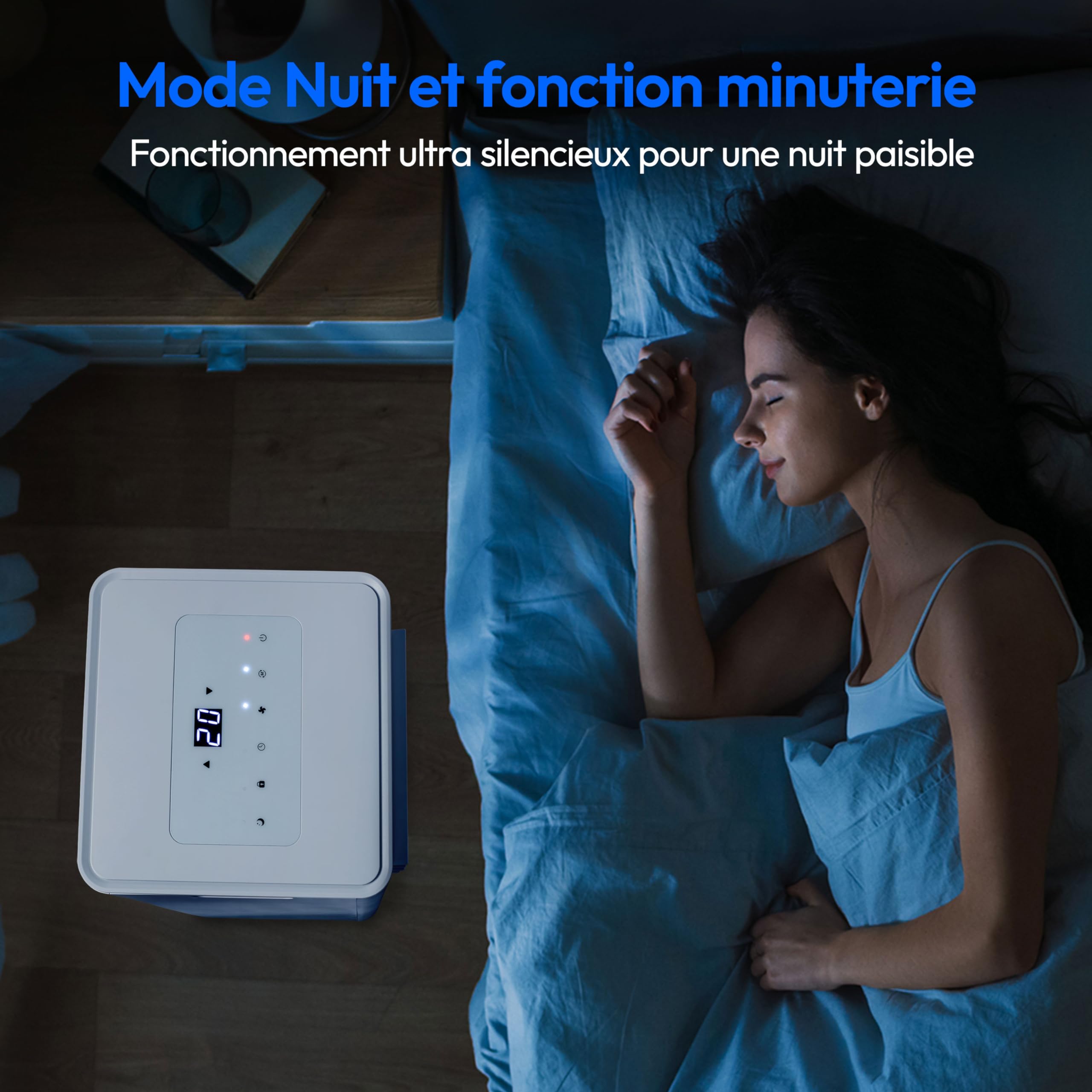 MEDION Climatiseur Mobile E701 (7000 BTU, 3-en-1, Refroidir, Déshumidification, Ventilation, jusqu'à 25m², kit de joint de fenêtre, mode sommeil, contrôle Télécommande, Écran, MD 37730)