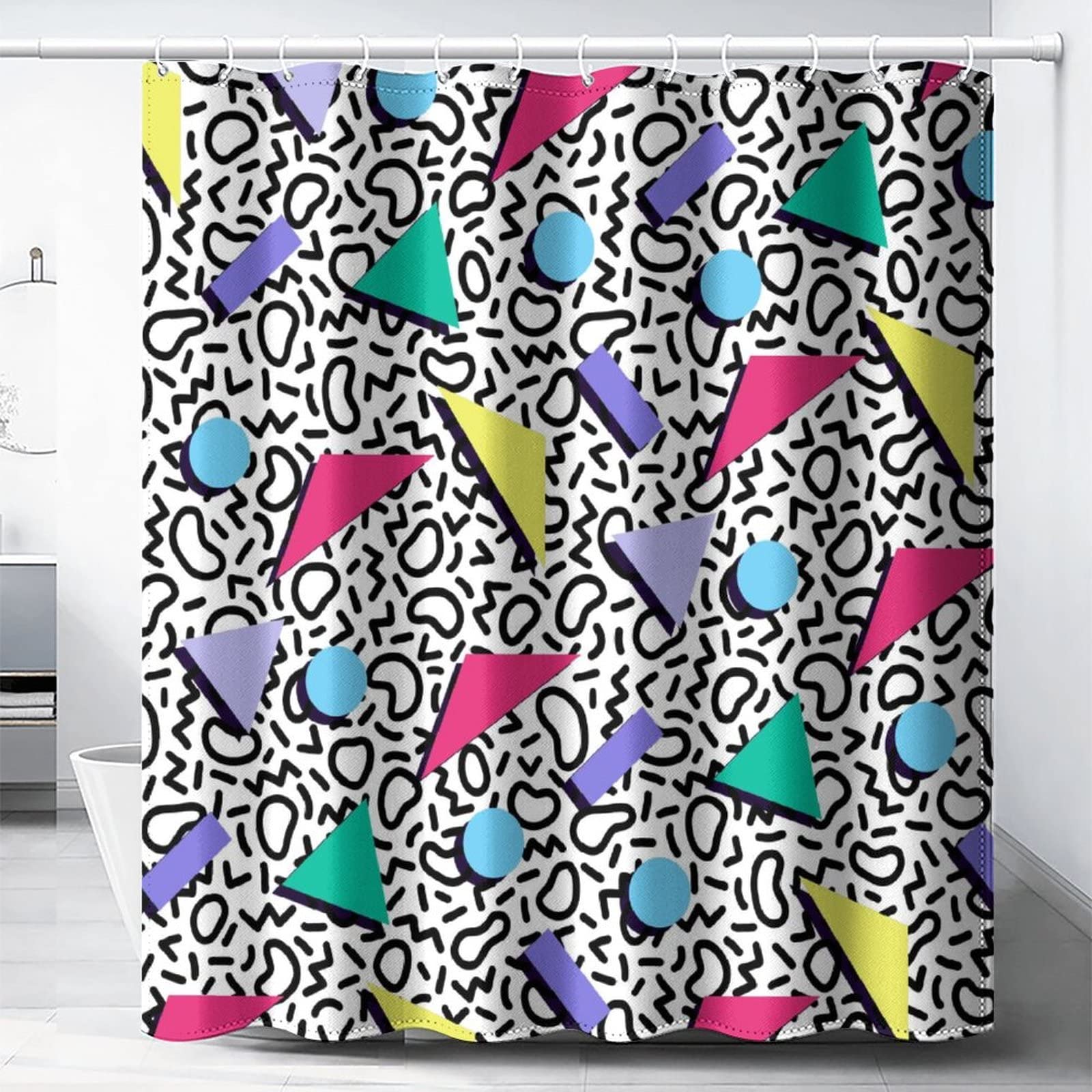 Amazon.com: 80s 90s Fabric Shower Curtain,Funny Vintage 80s 90s
