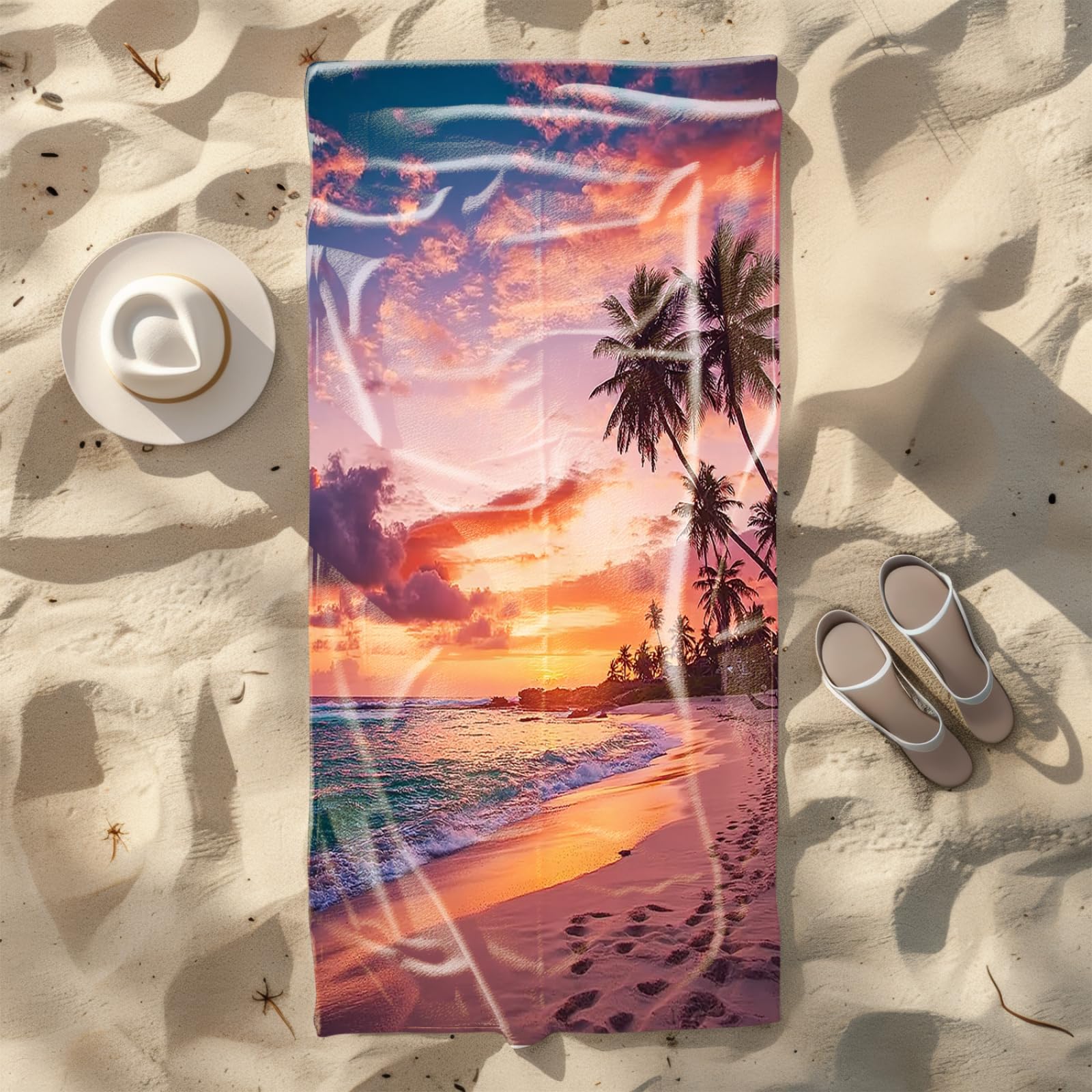 Beach Towel 80x160 Coconut Tree Beach Microfibre Quick Dry Towel for girls,Pool Swimming Travel Towels,Sand-Resistant, Absorbent, Lightweight