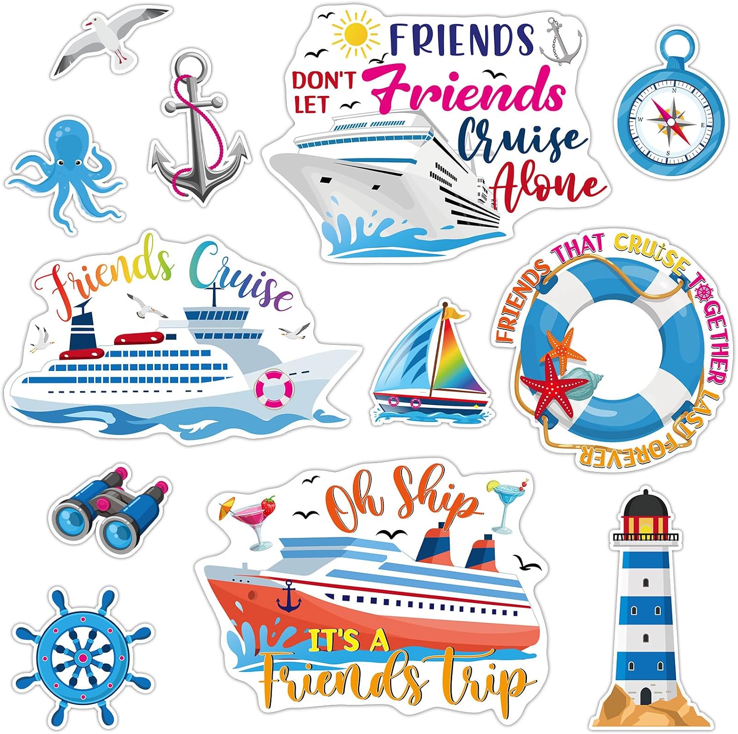 Amazon.com: Kanayu 12 Pieces Cruise Door Magnets Decorations, Sea ...