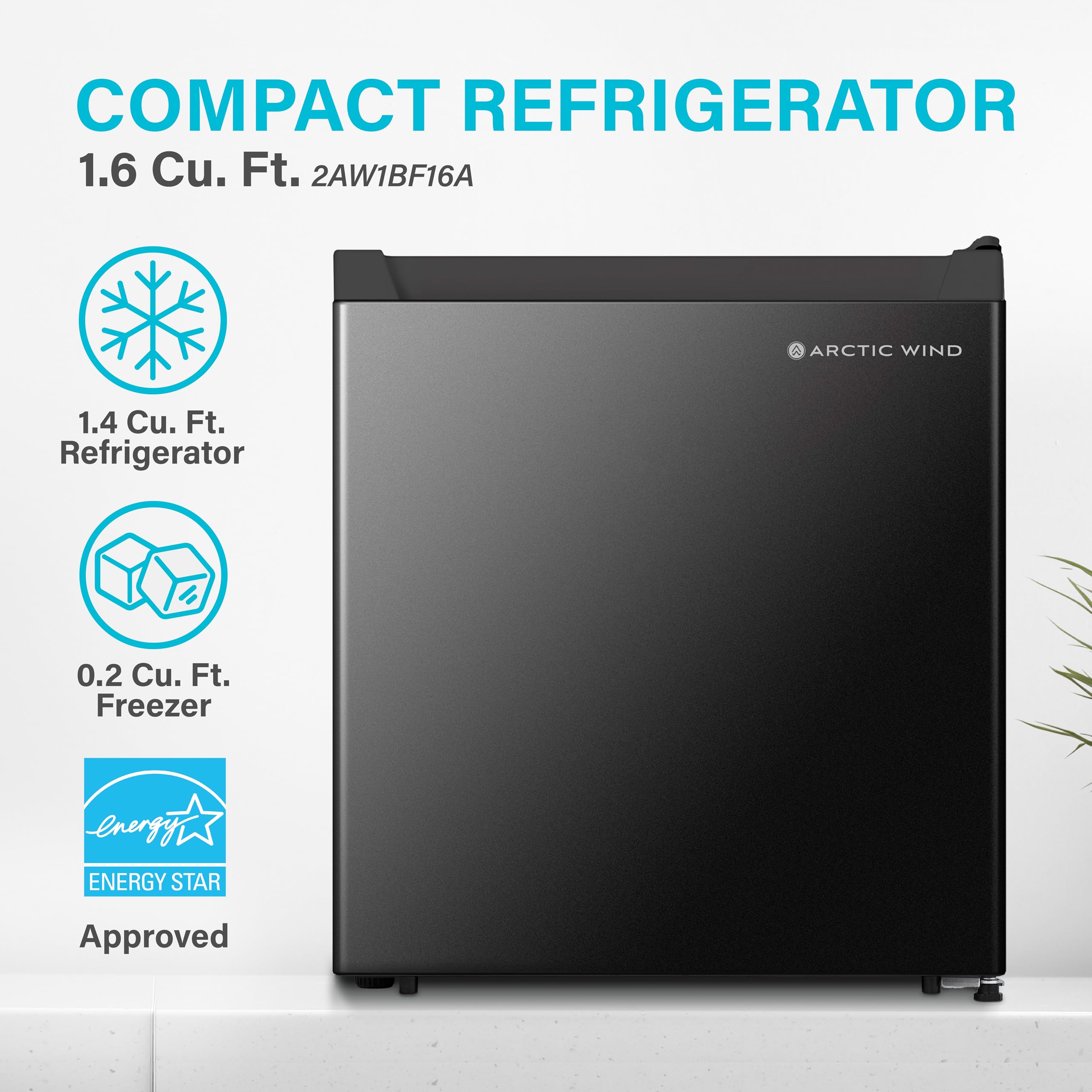 Arctic Wind Energy Star 4.4-Cu. Ft. Compact Refrigerator With Freezer Compartment, Drink And Snack Mini Fridge For Bedroom, Dorm Room, Office In Silver on Fridge.com - View 6