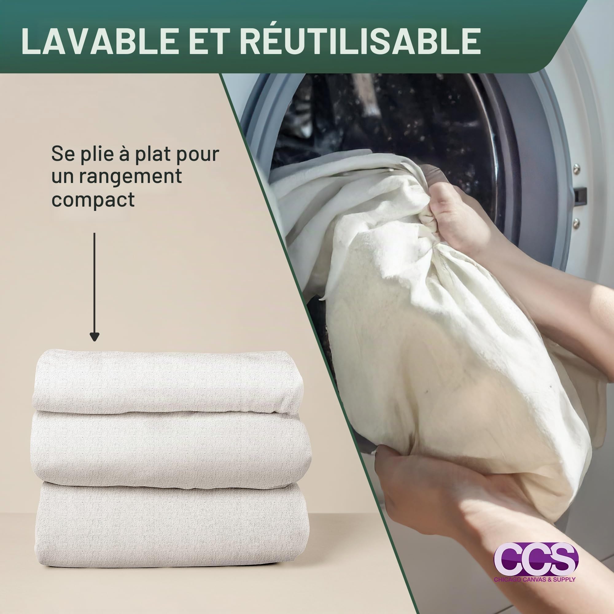 Bâche en coton multiusages pour travaux 3,50 x 2,60 m