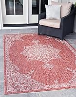Vista 18 de Unique Loom Outdoor Traditional Collection - Alfombra de área, estilo antiguo (2' 7" x 10' Corredor, Gris carbón/Natural)